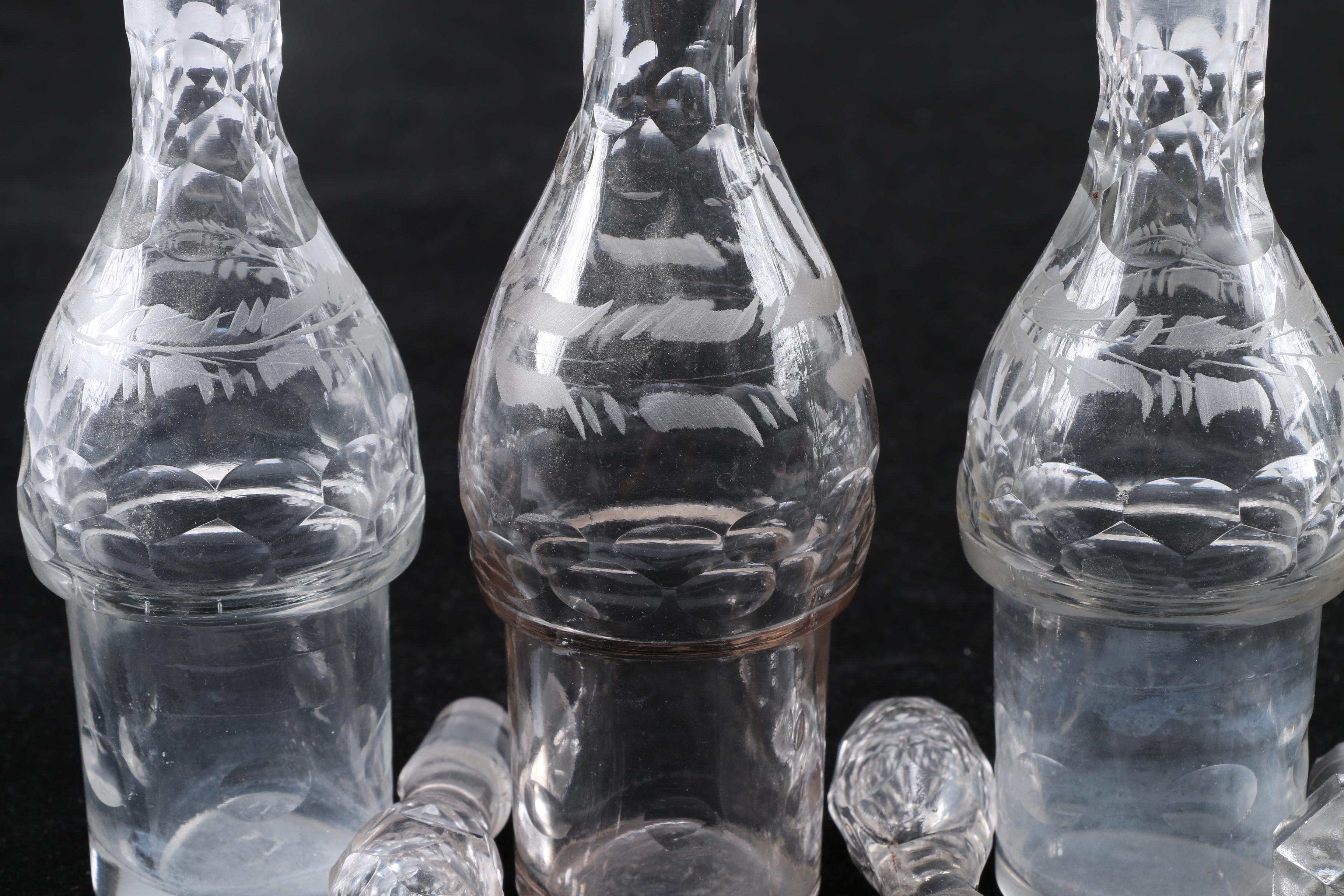 Crystal and Stainless Steel Cruet Set