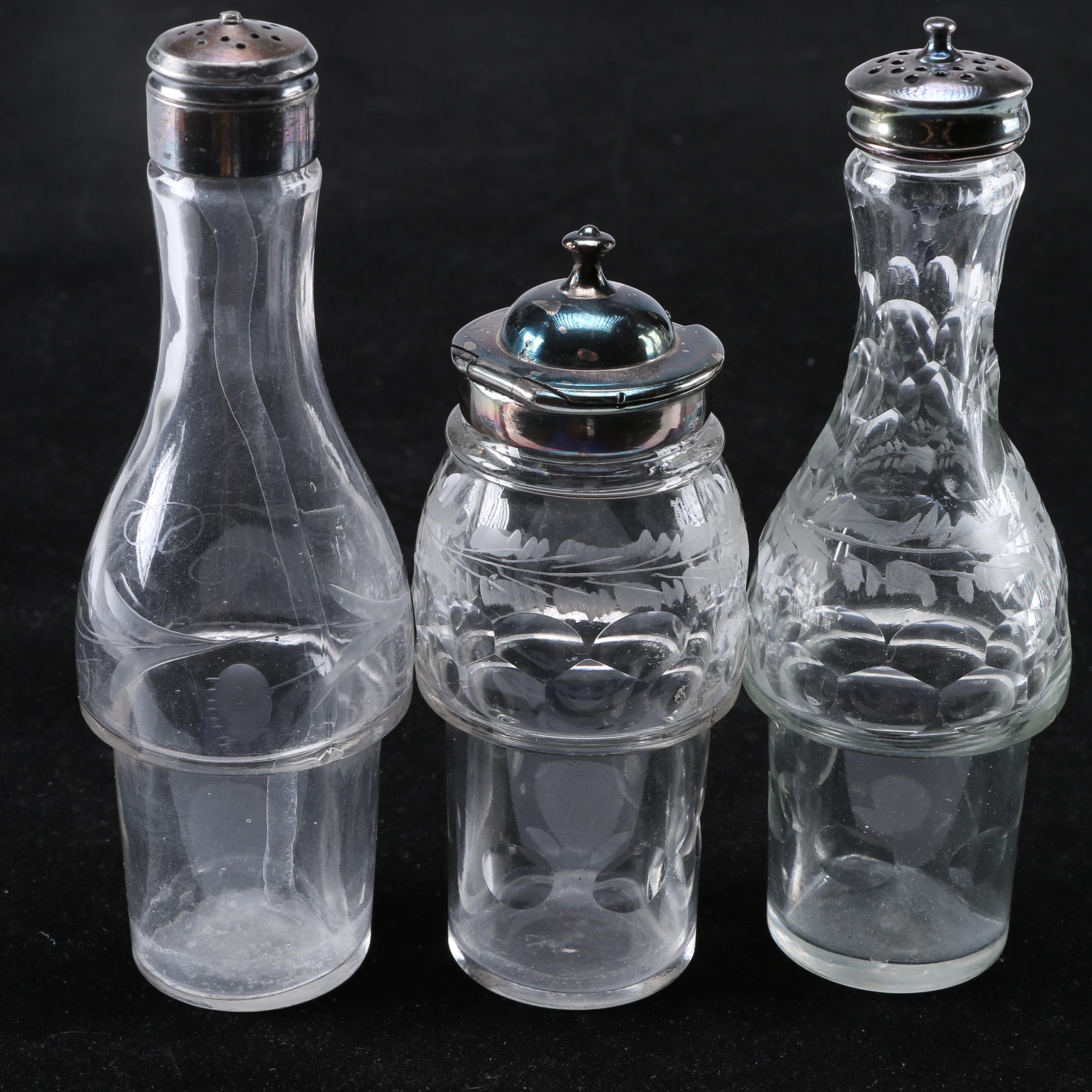 Crystal and Stainless Steel Cruet Set