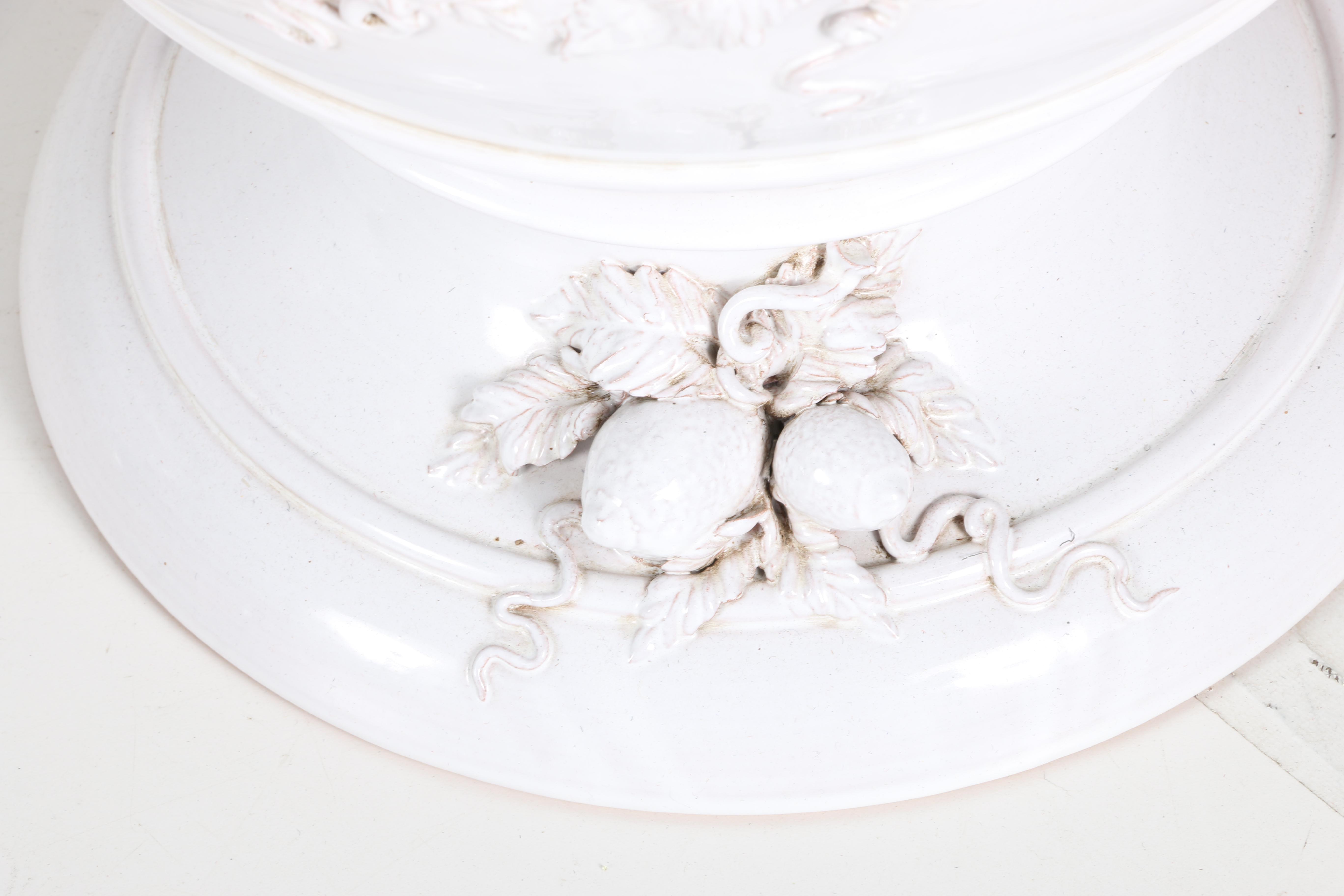 Set of Glazed White Ceramic Planters