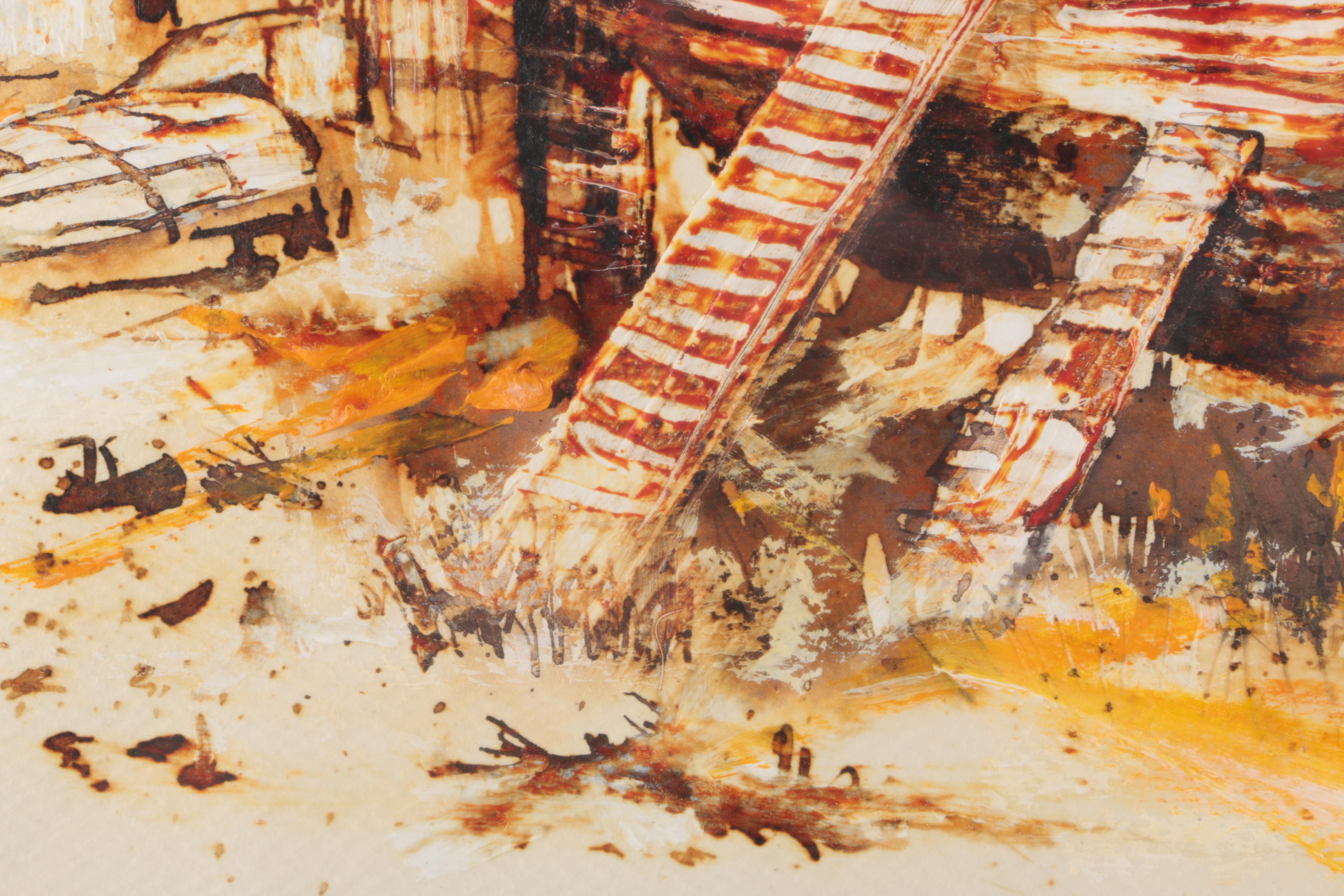 Acrylic Ship Painting on Paper