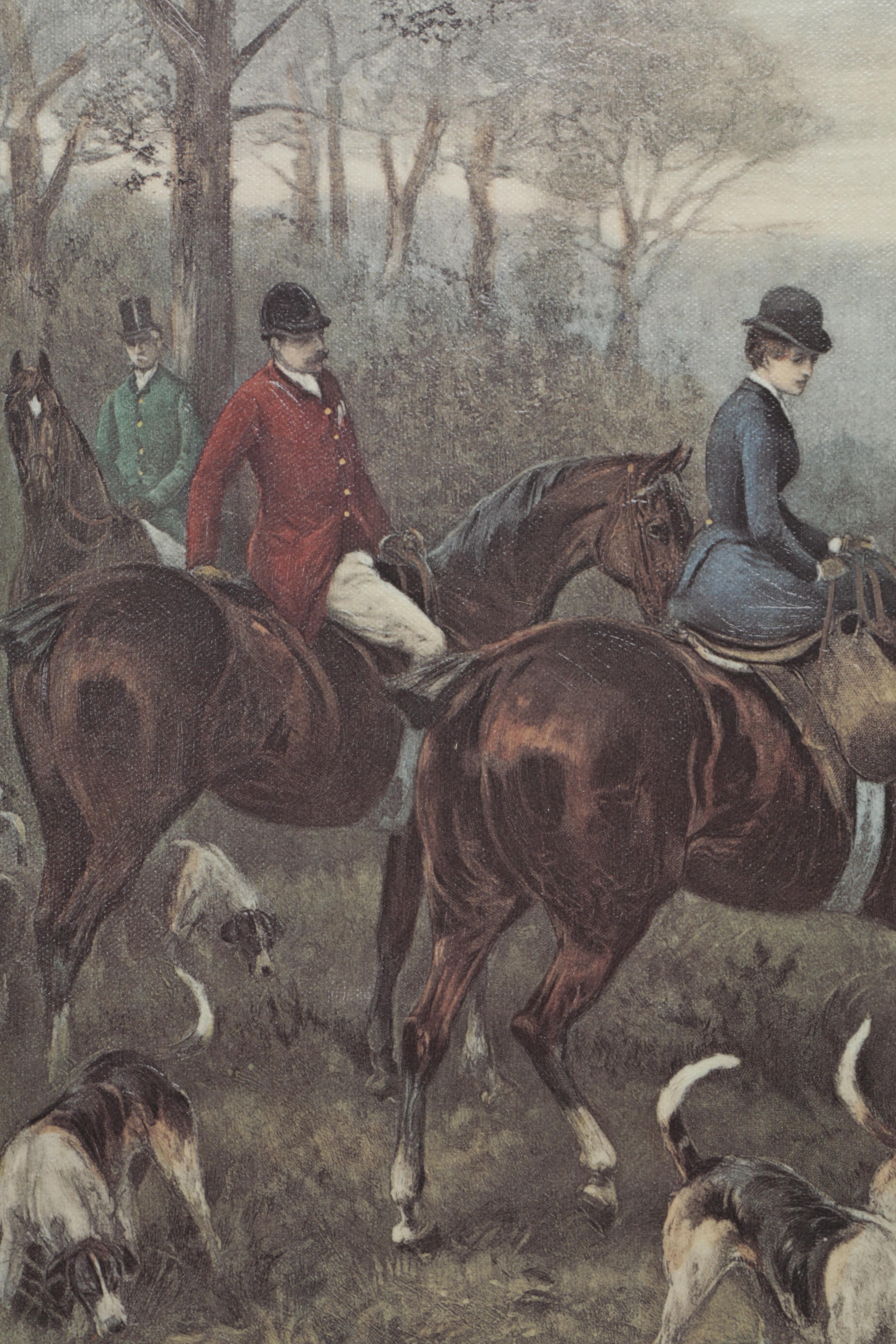 After Heywood Hardy Offset Lithograph On Canvas "Run to Earth"