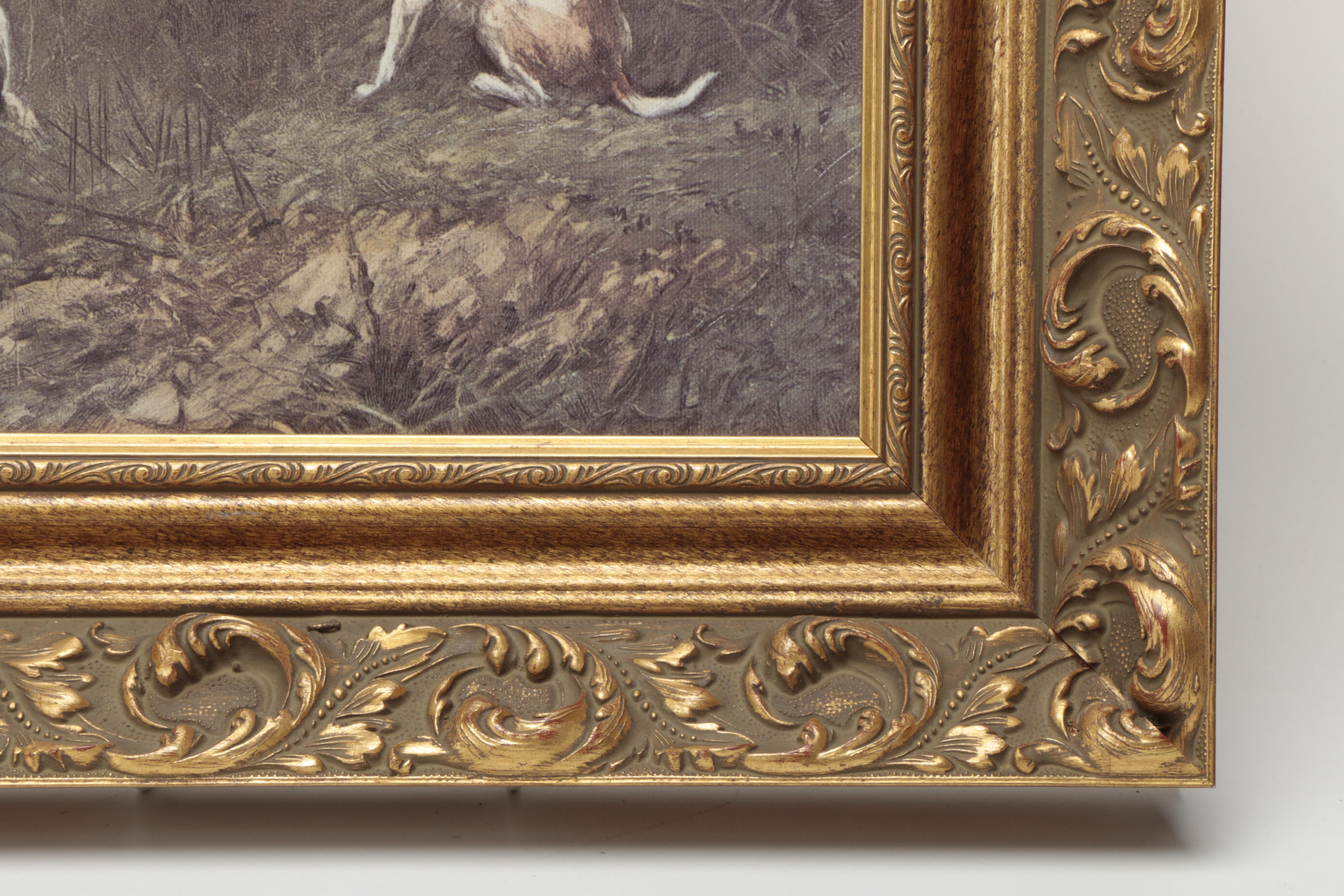 After Heywood Hardy Offset Lithograph On Canvas "Run to Earth"