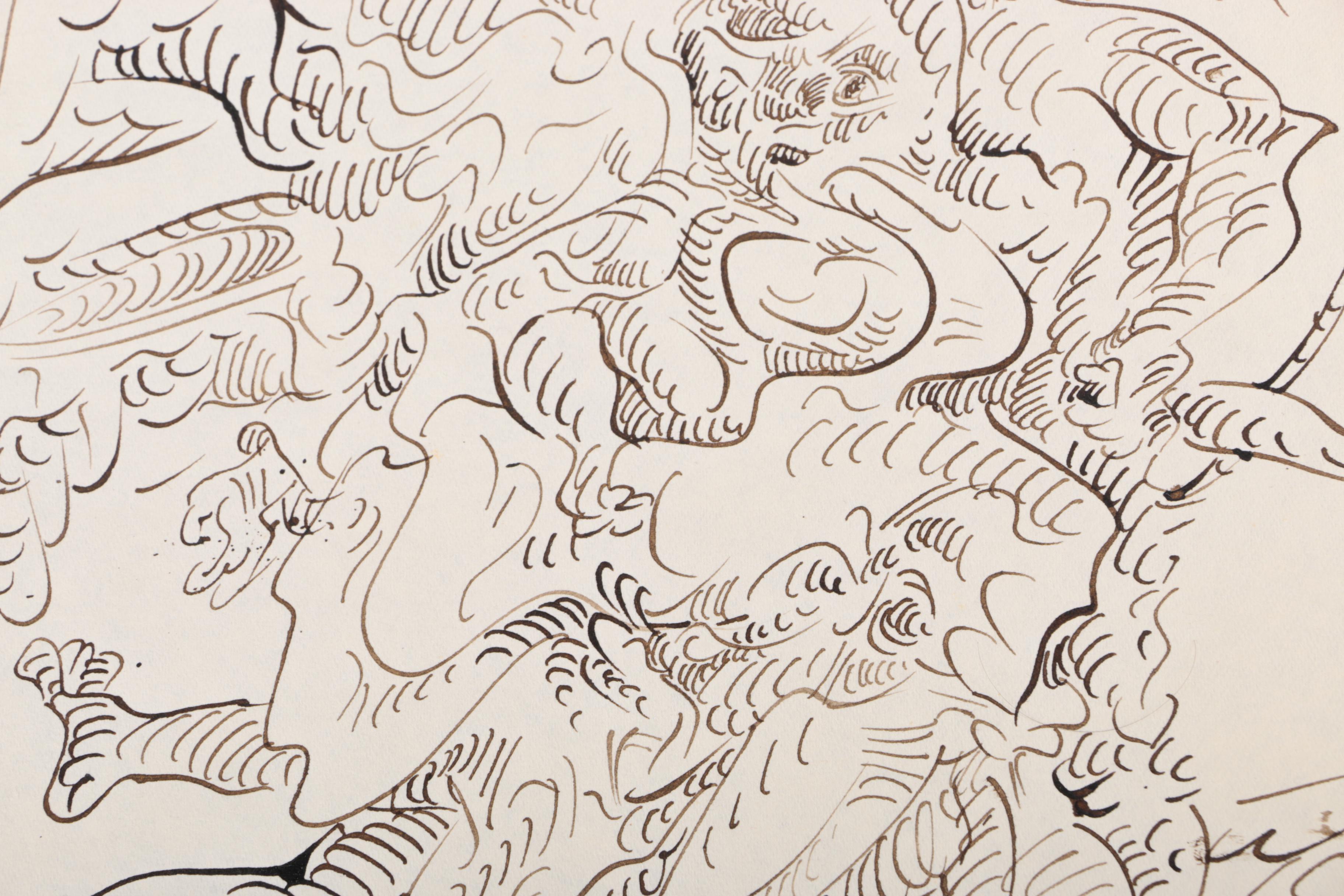 Collection of Pen, Graphite, and Ink Illustrations Featuring Sam Cady