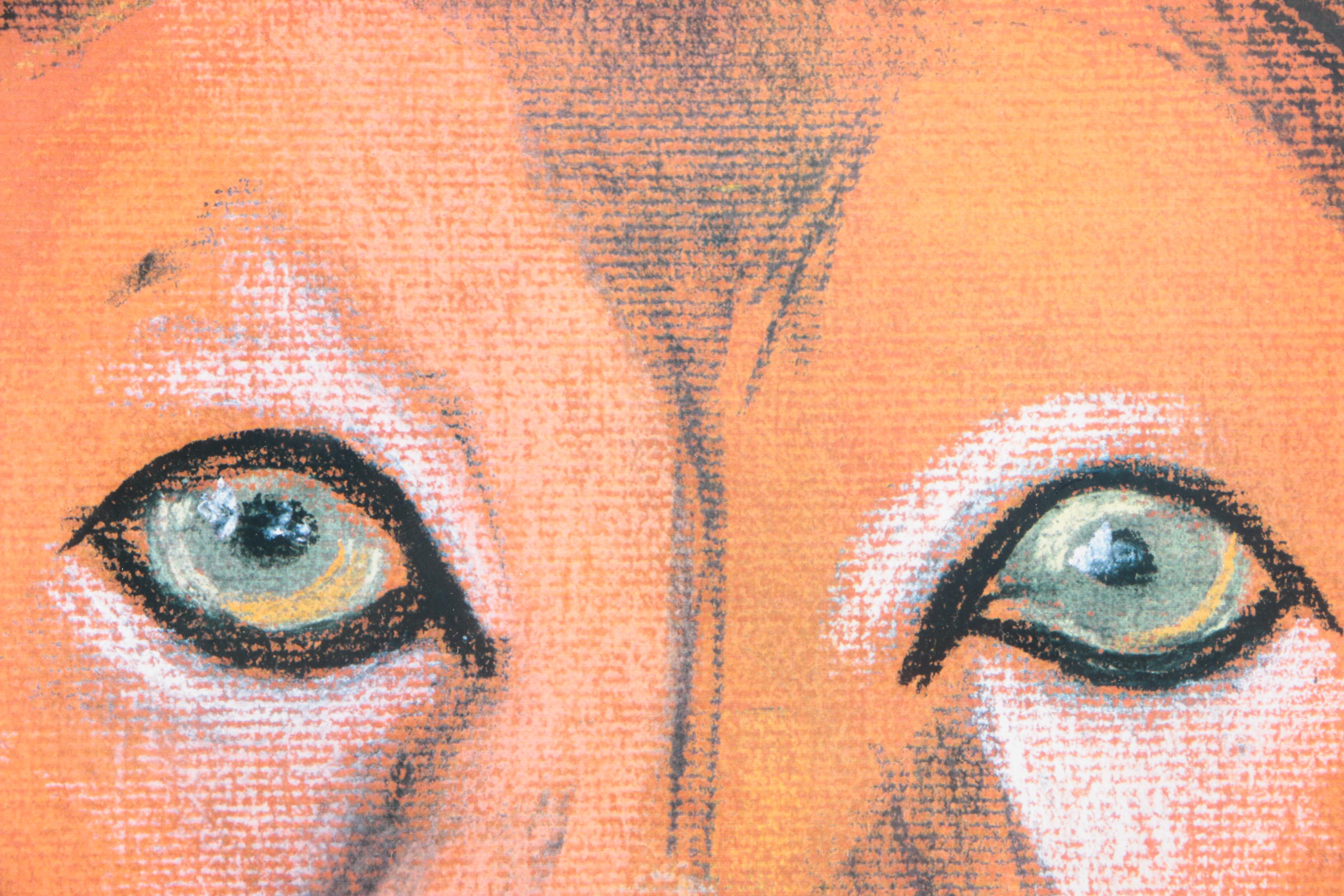 Labar Giclee Prints After Pastel Drawings of a Lion and Wolf