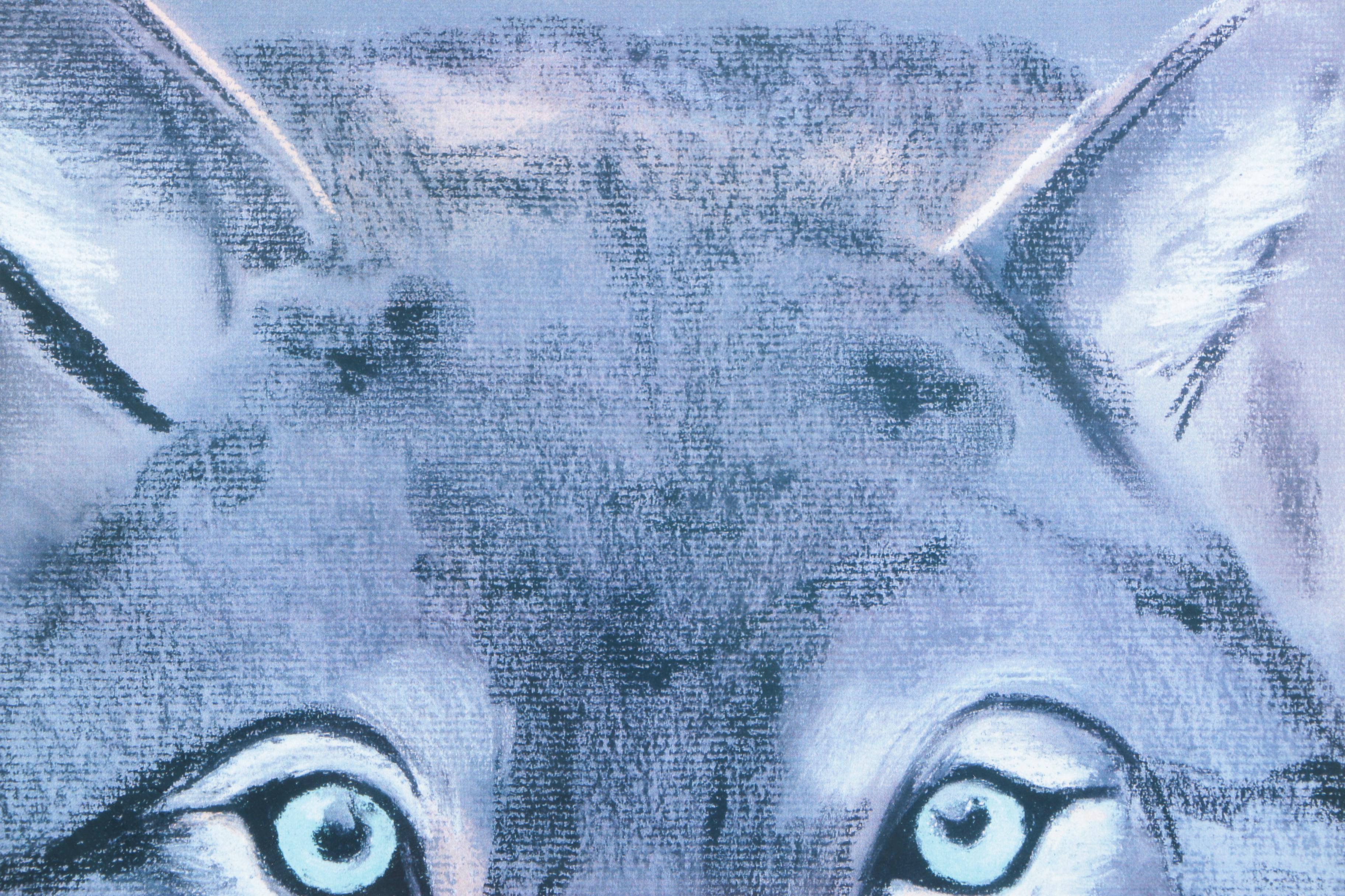 Labar Giclee Prints After Pastel Drawings of a Lion and Wolf