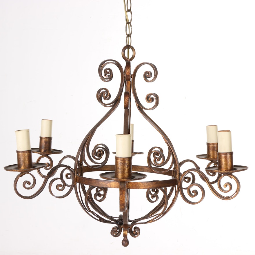 Bronze Tone Scrolled Chandelier