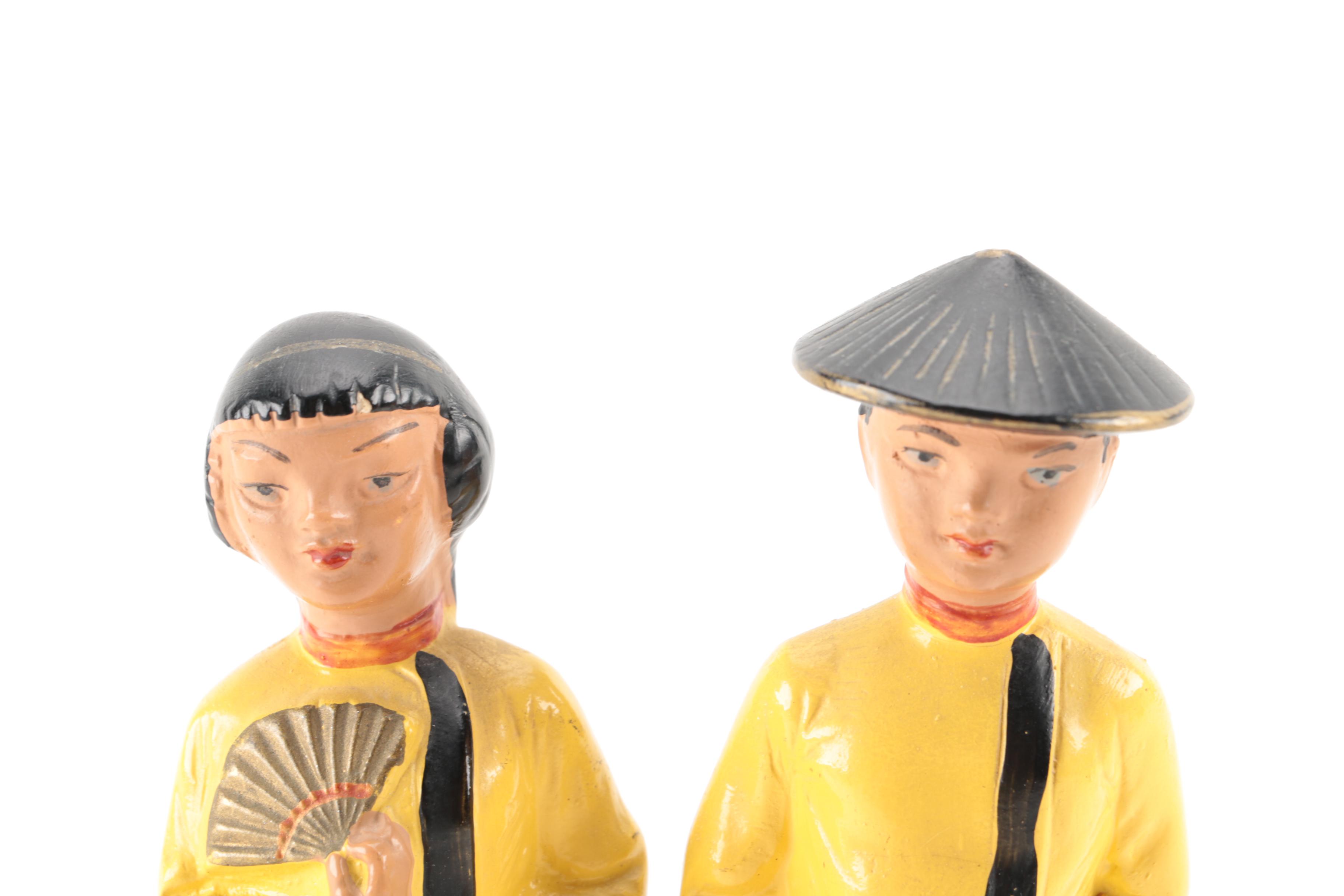 Vintage Chinese Chalkware Figurines by Alexander Backer Co. USA