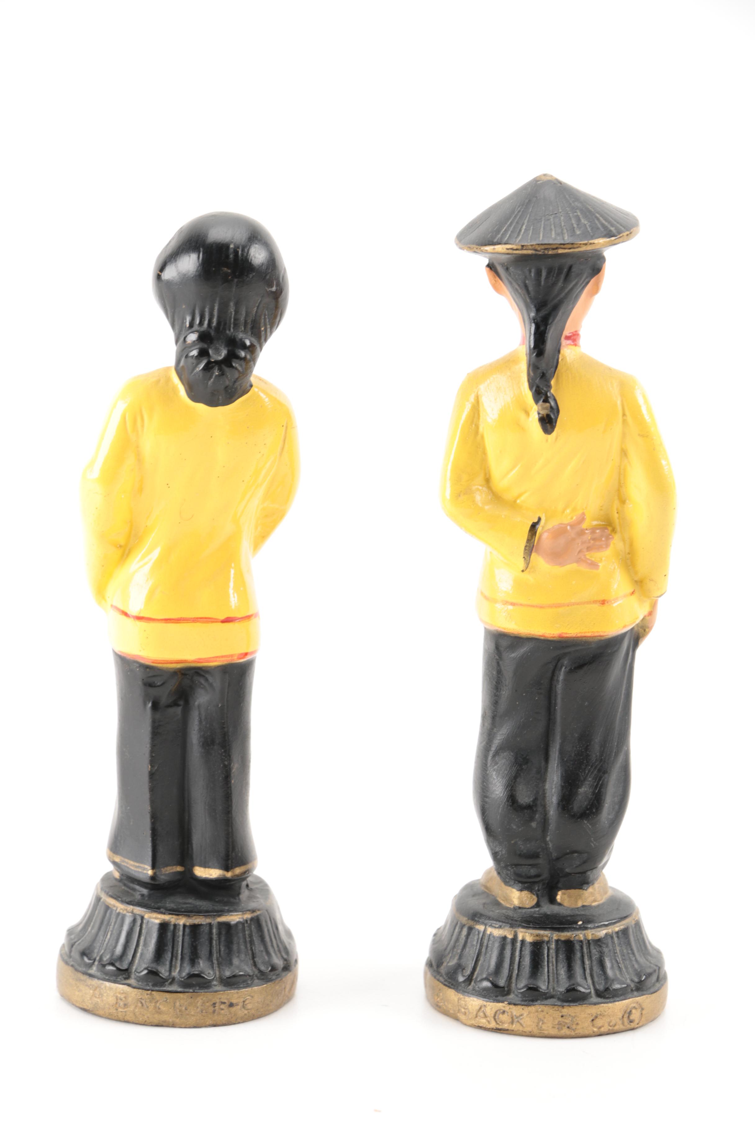 Vintage Chinese Chalkware Figurines by Alexander Backer Co. USA