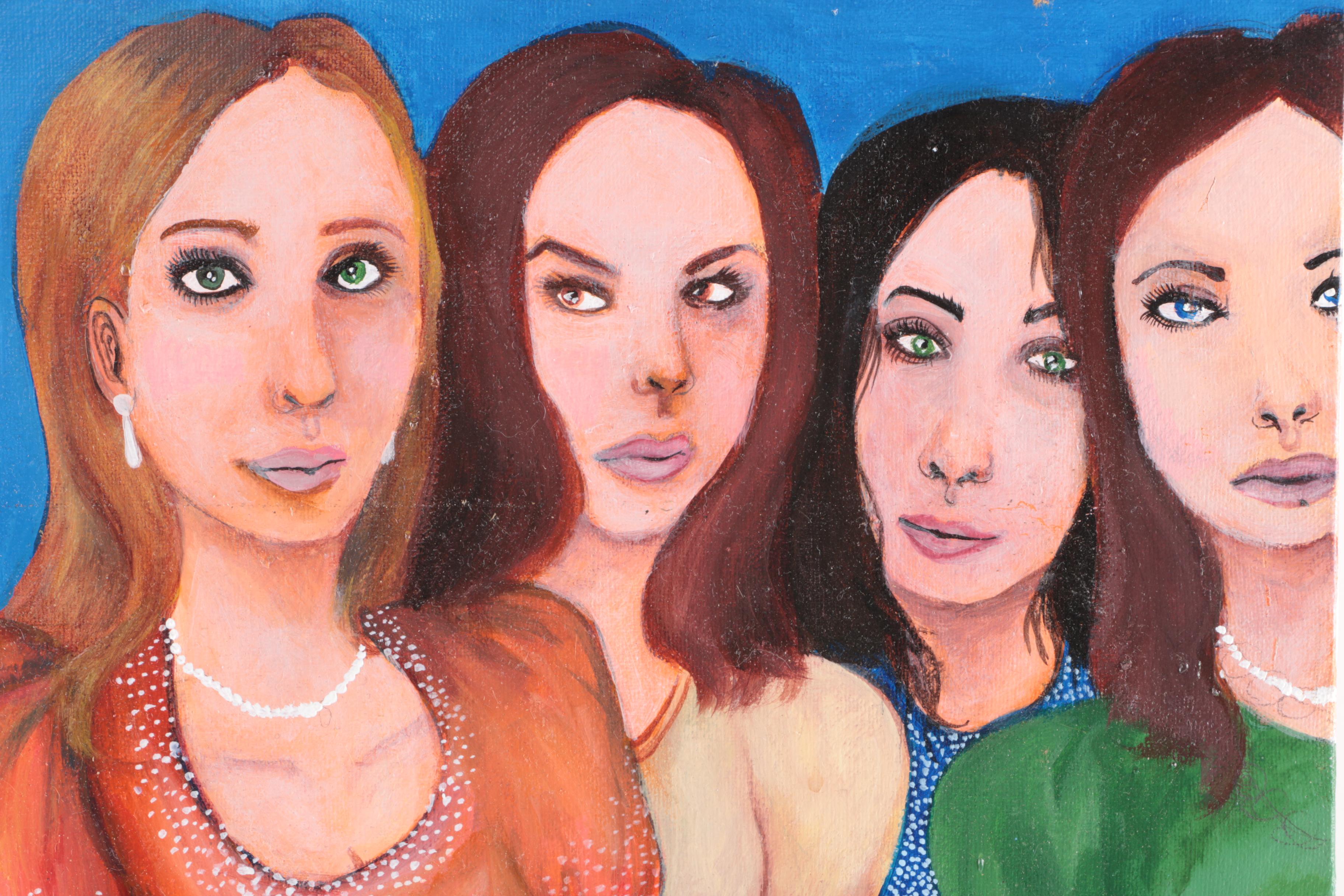 Ashley Dogget Oil Painting on Canvas “Comparison Between Two Groups of Ratchet Women”