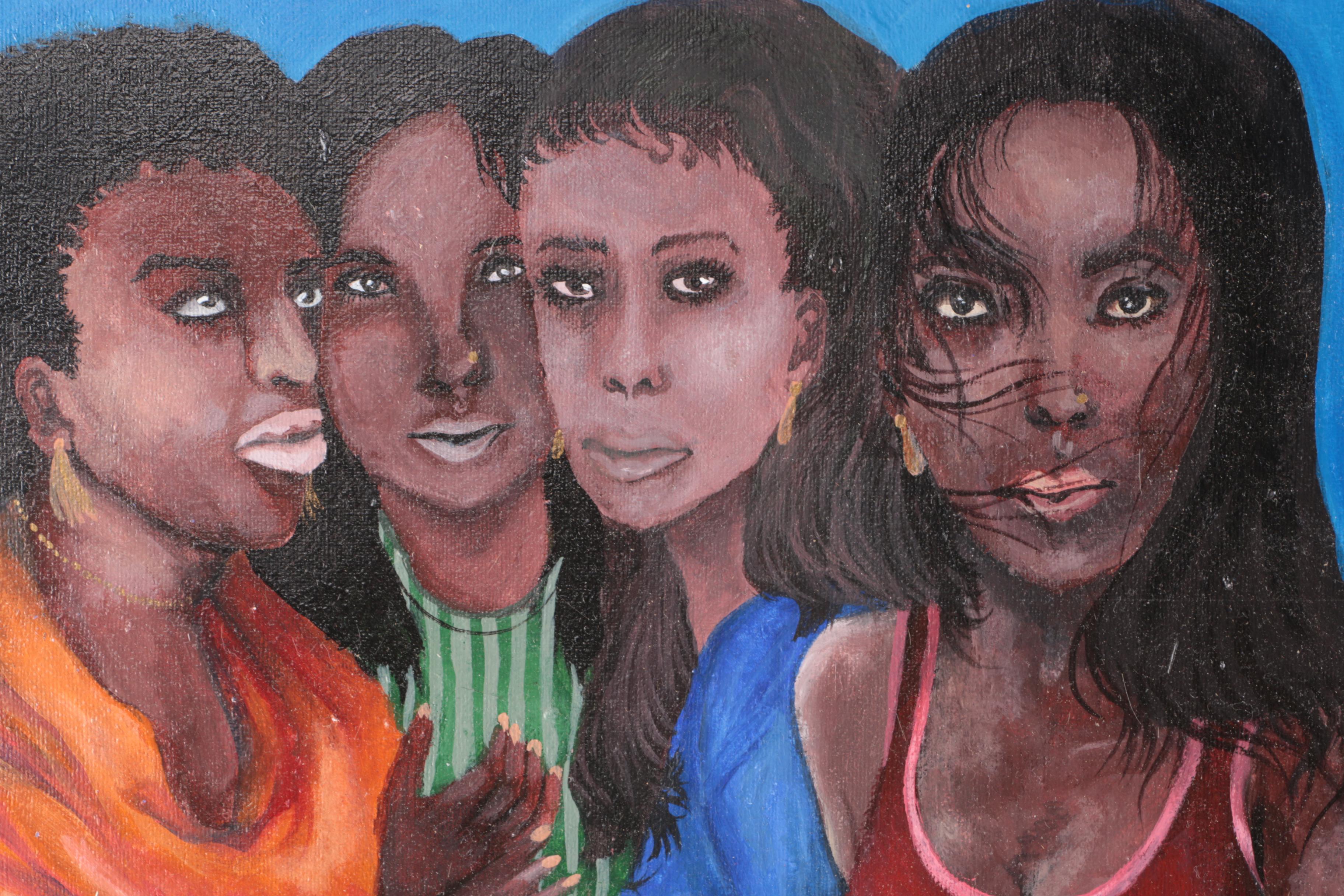 Ashley Dogget Oil Painting on Canvas “Comparison Between Two Groups of Ratchet Women”