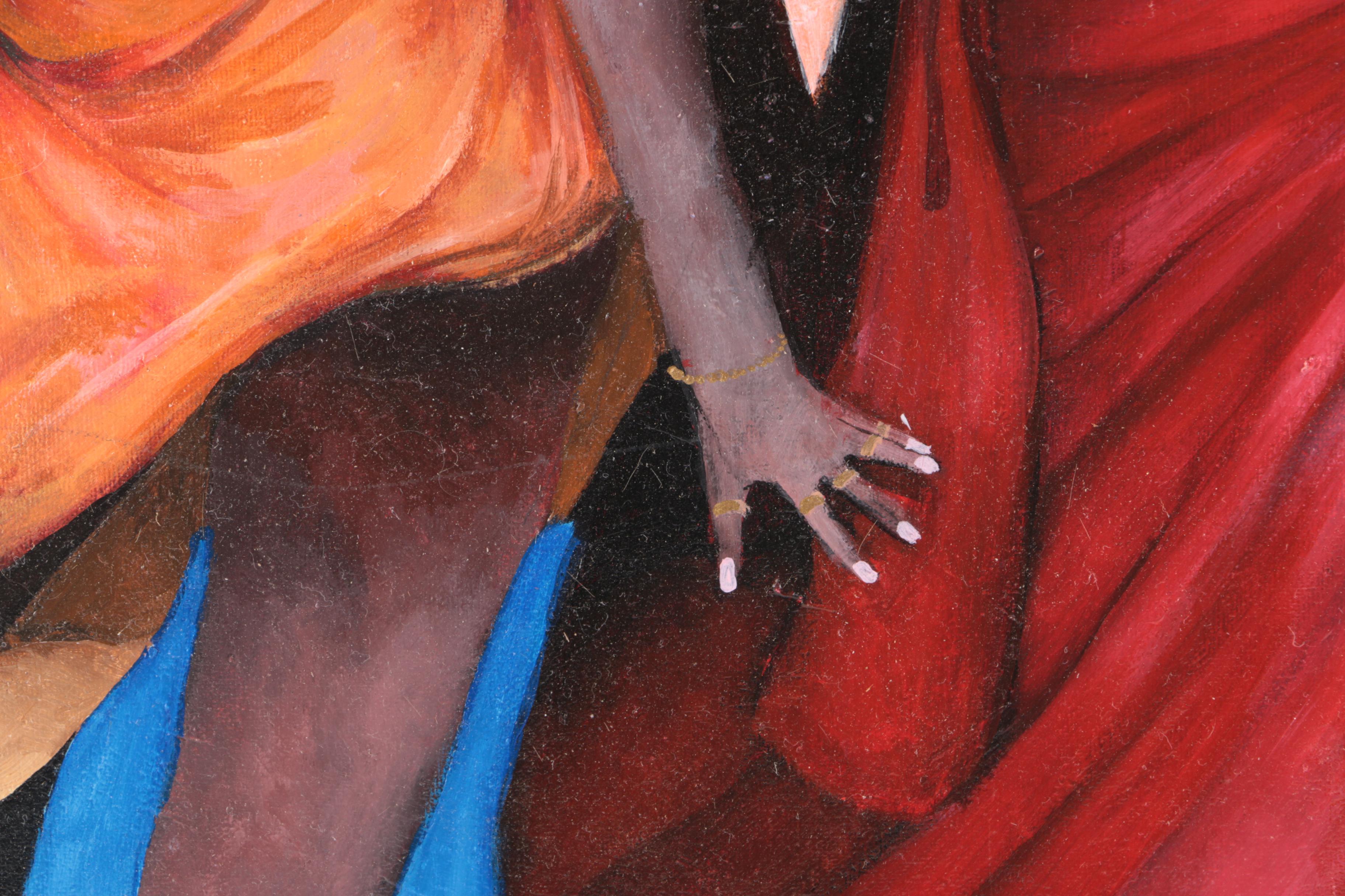 Ashley Dogget Oil Painting on Canvas “Comparison Between Two Groups of Ratchet Women”
