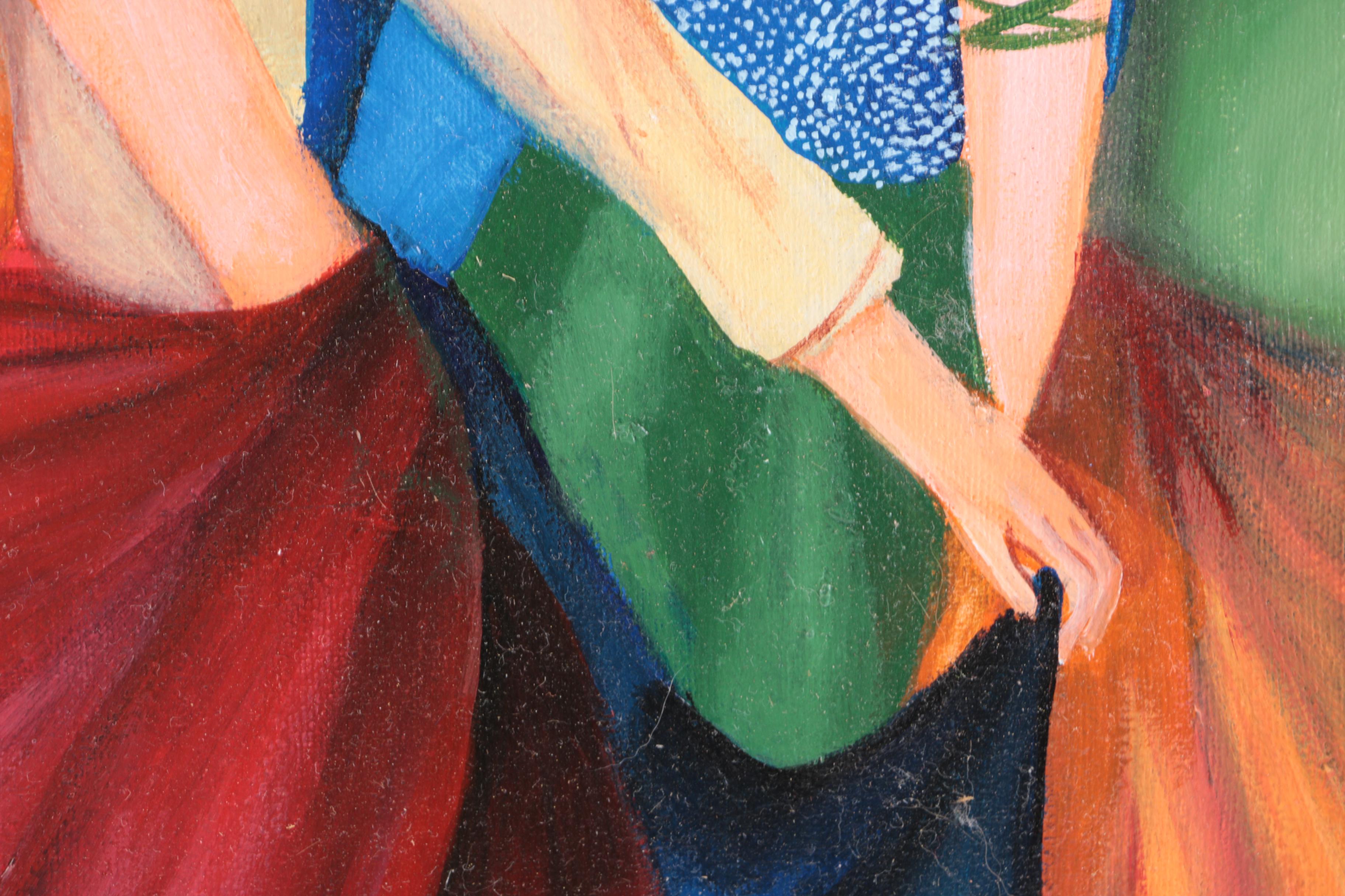 Ashley Dogget Oil Painting on Canvas “Comparison Between Two Groups of Ratchet Women”