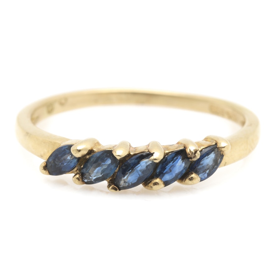 14K Yellow Gold Sapphire Ring