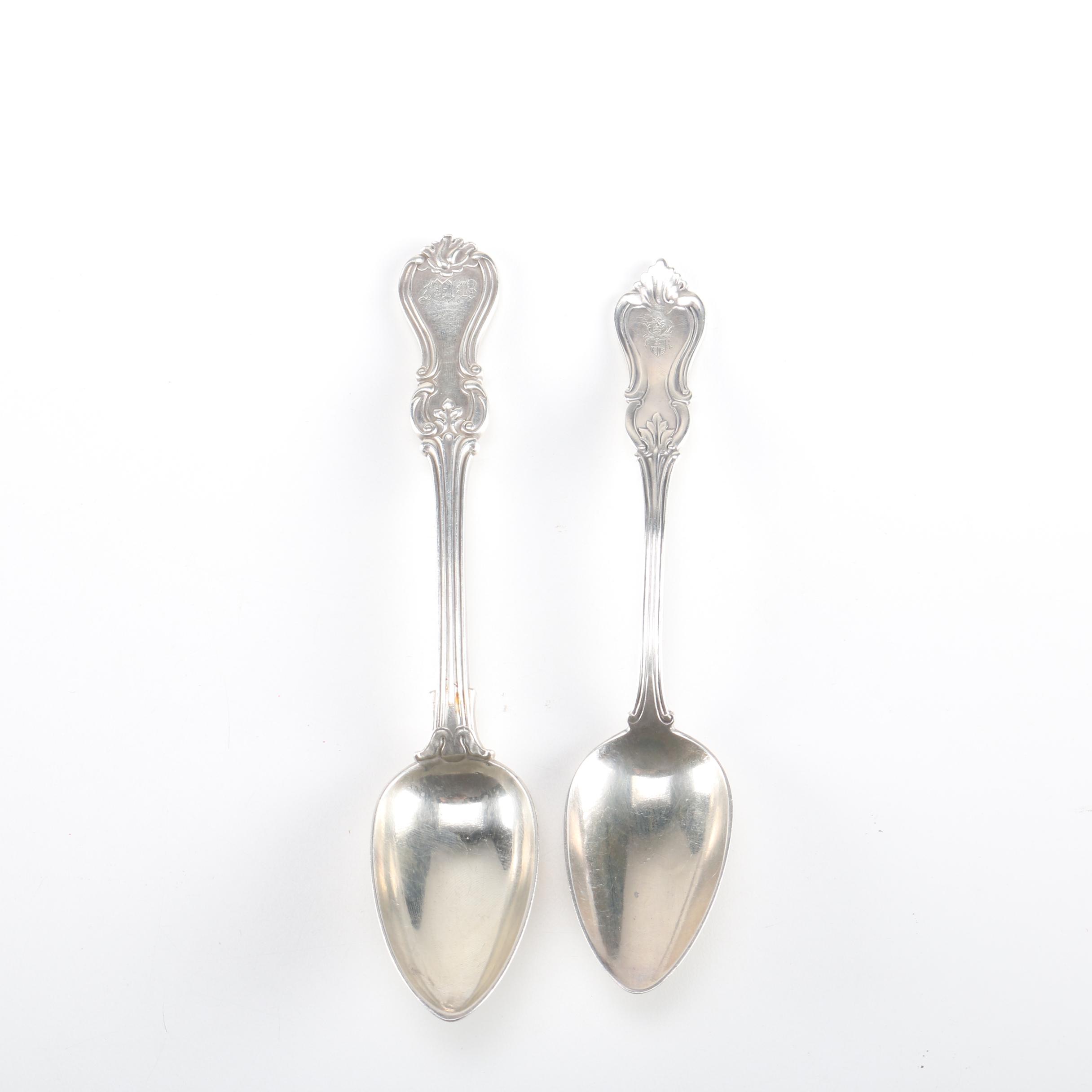 Collection of Silver Spoons Including a Russian Coin Silver Spoon