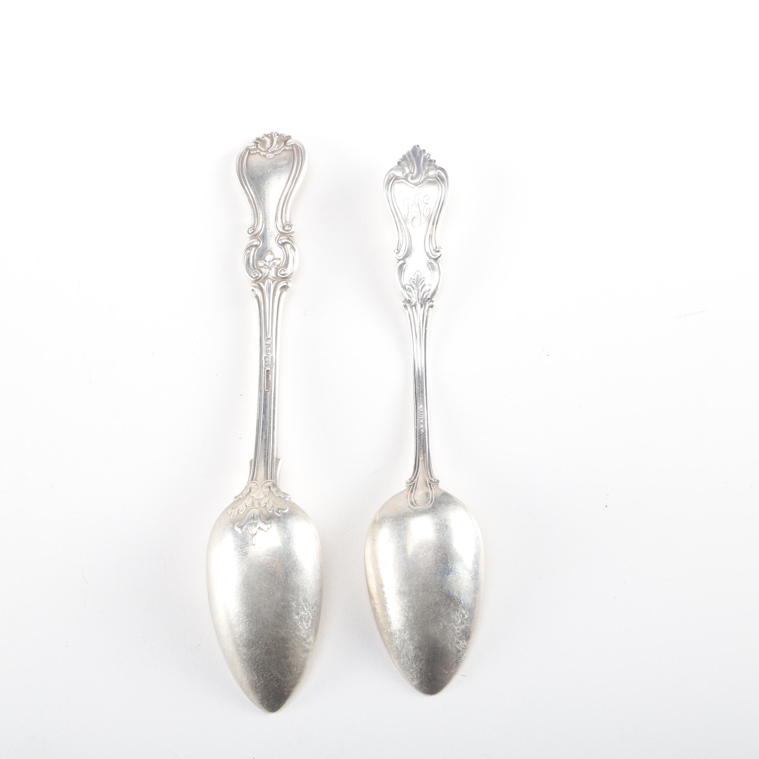 Collection of Silver Spoons Including a Russian Coin Silver Spoon