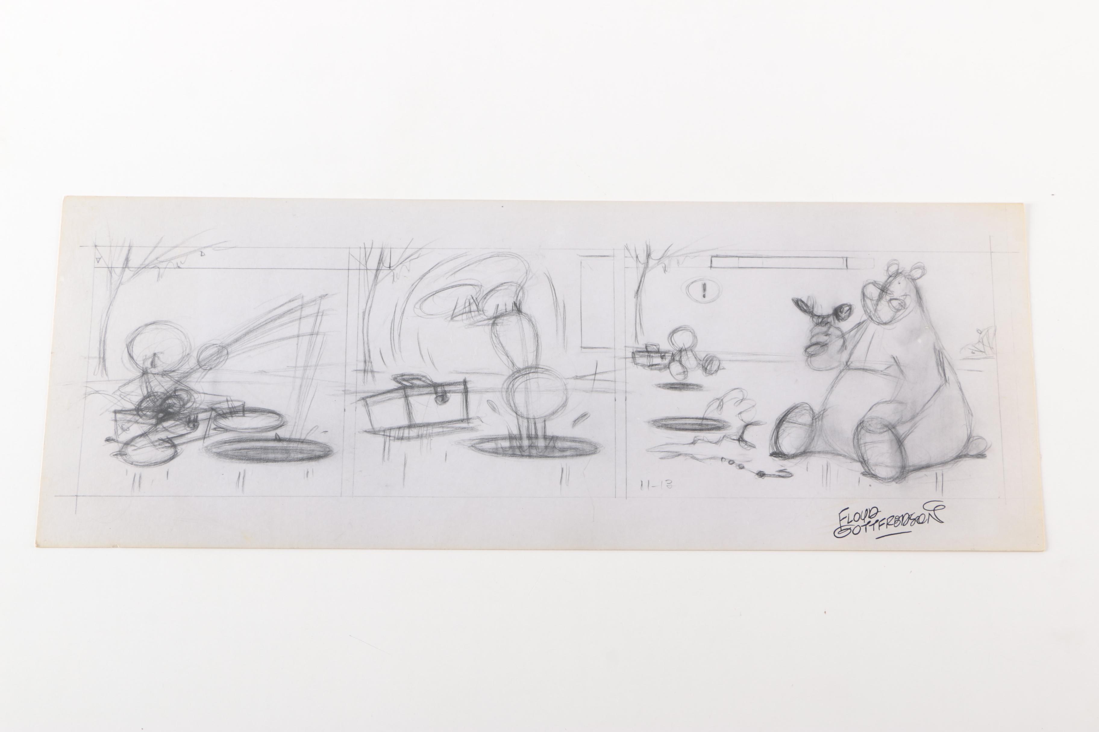 Arthur Floyd Gottfredson Mid-Century Graphite Drawings of Mickey Mouse