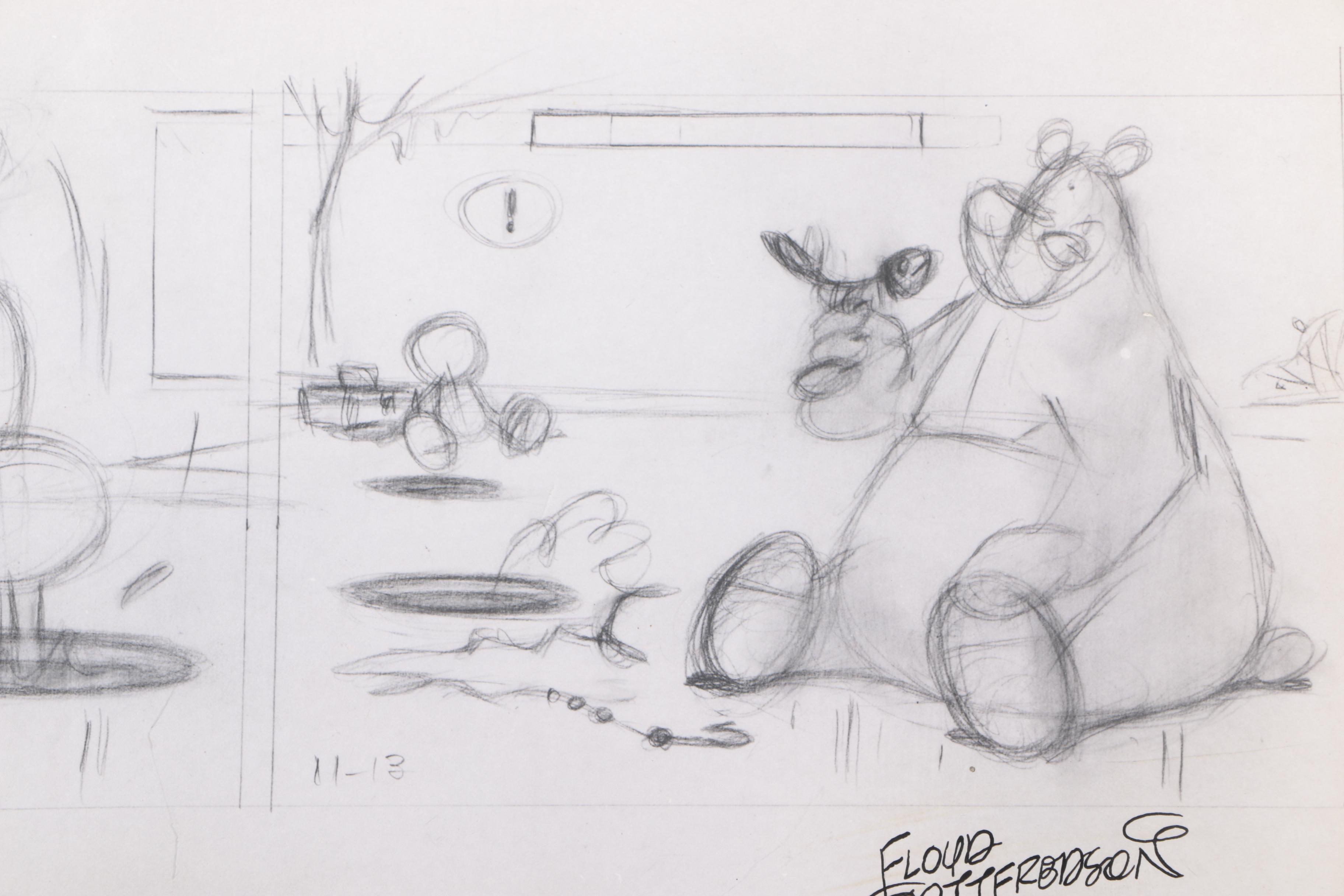 Arthur Floyd Gottfredson Mid-Century Graphite Drawings of Mickey Mouse