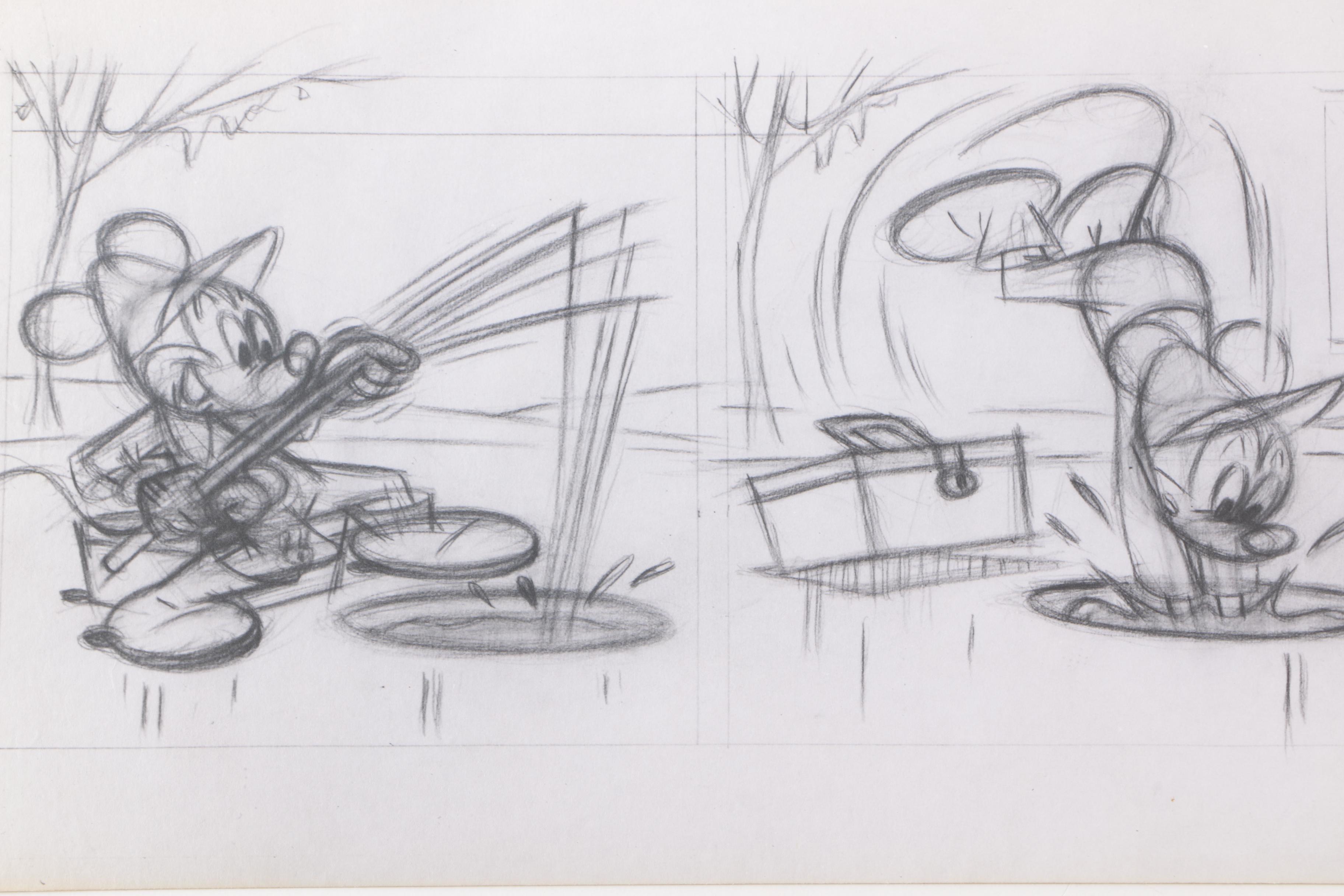 Arthur Floyd Gottfredson Mid-Century Graphite Drawings of Mickey Mouse