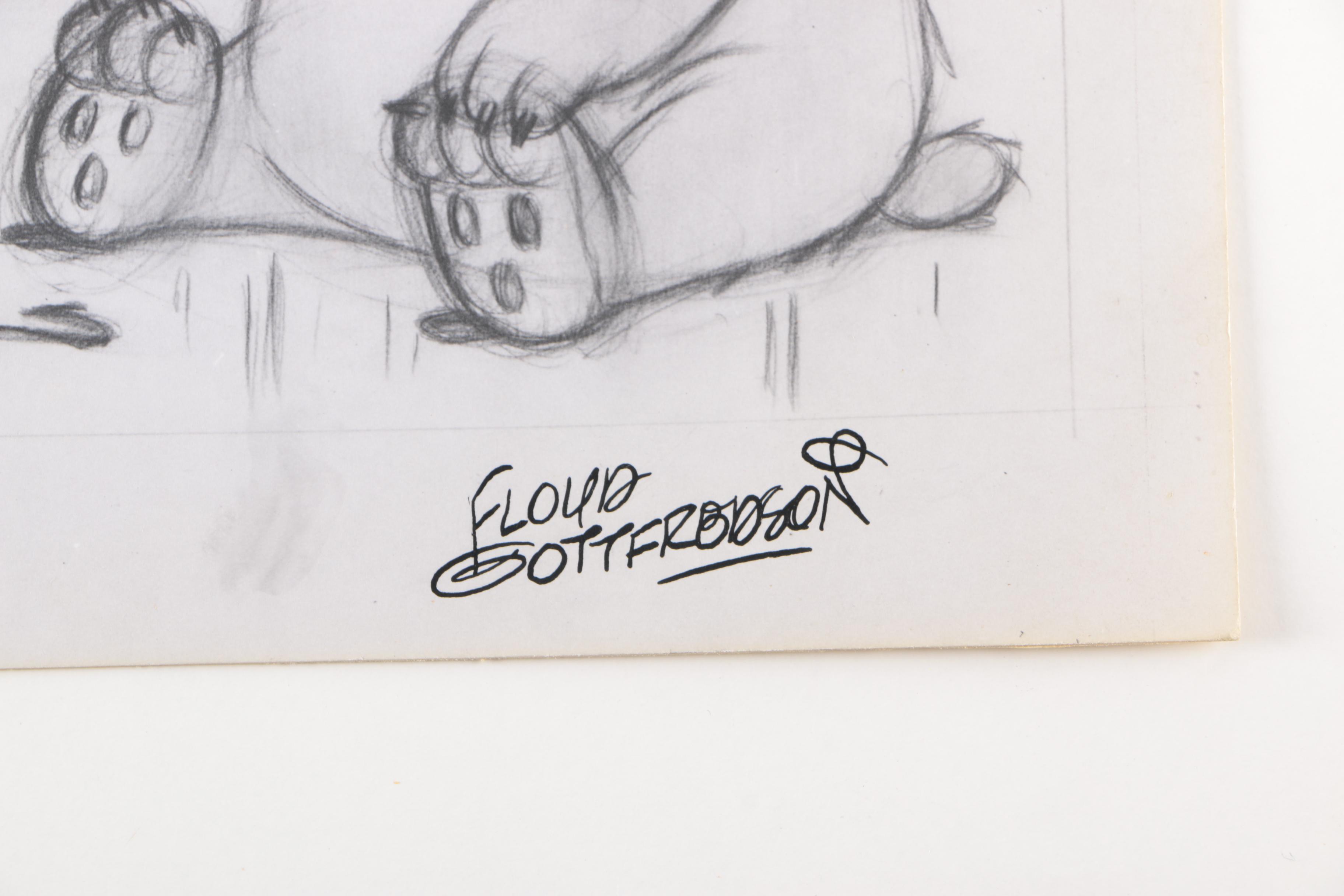 Arthur Floyd Gottfredson Mid-Century Graphite Drawings of Mickey Mouse