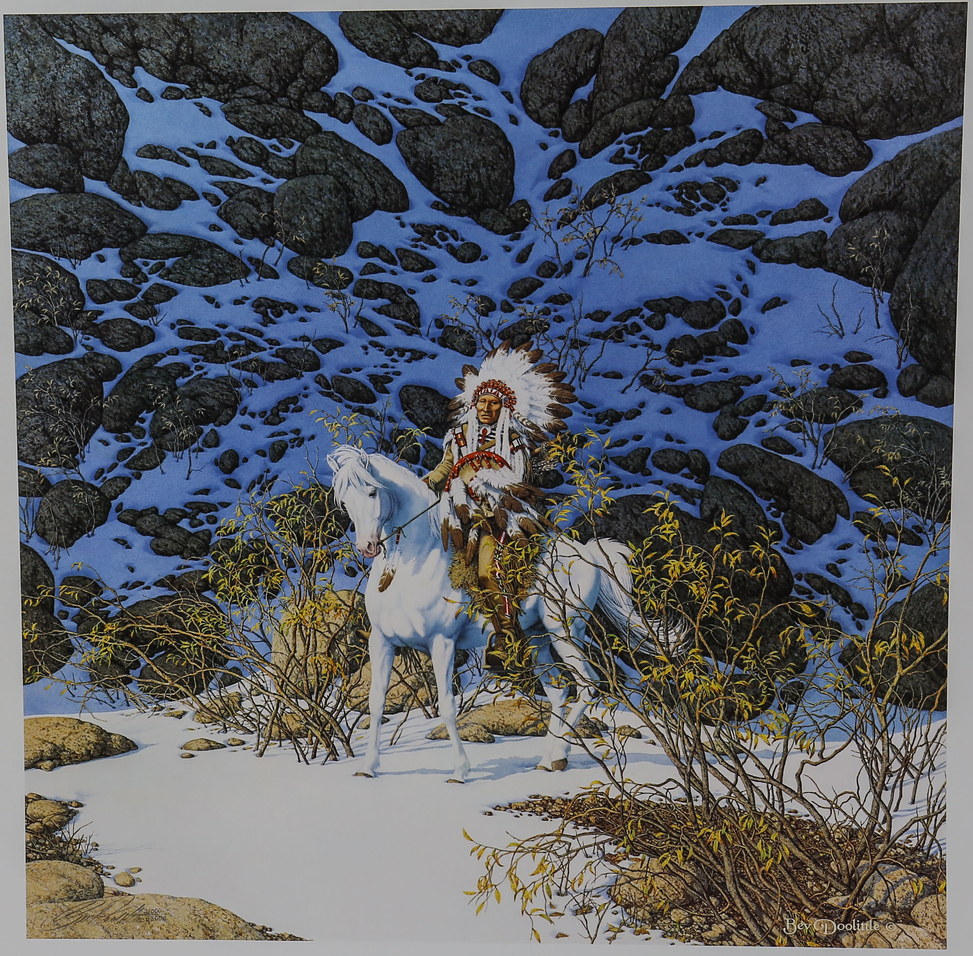 Signed Bev Doolittle Print "Eagle Heart"