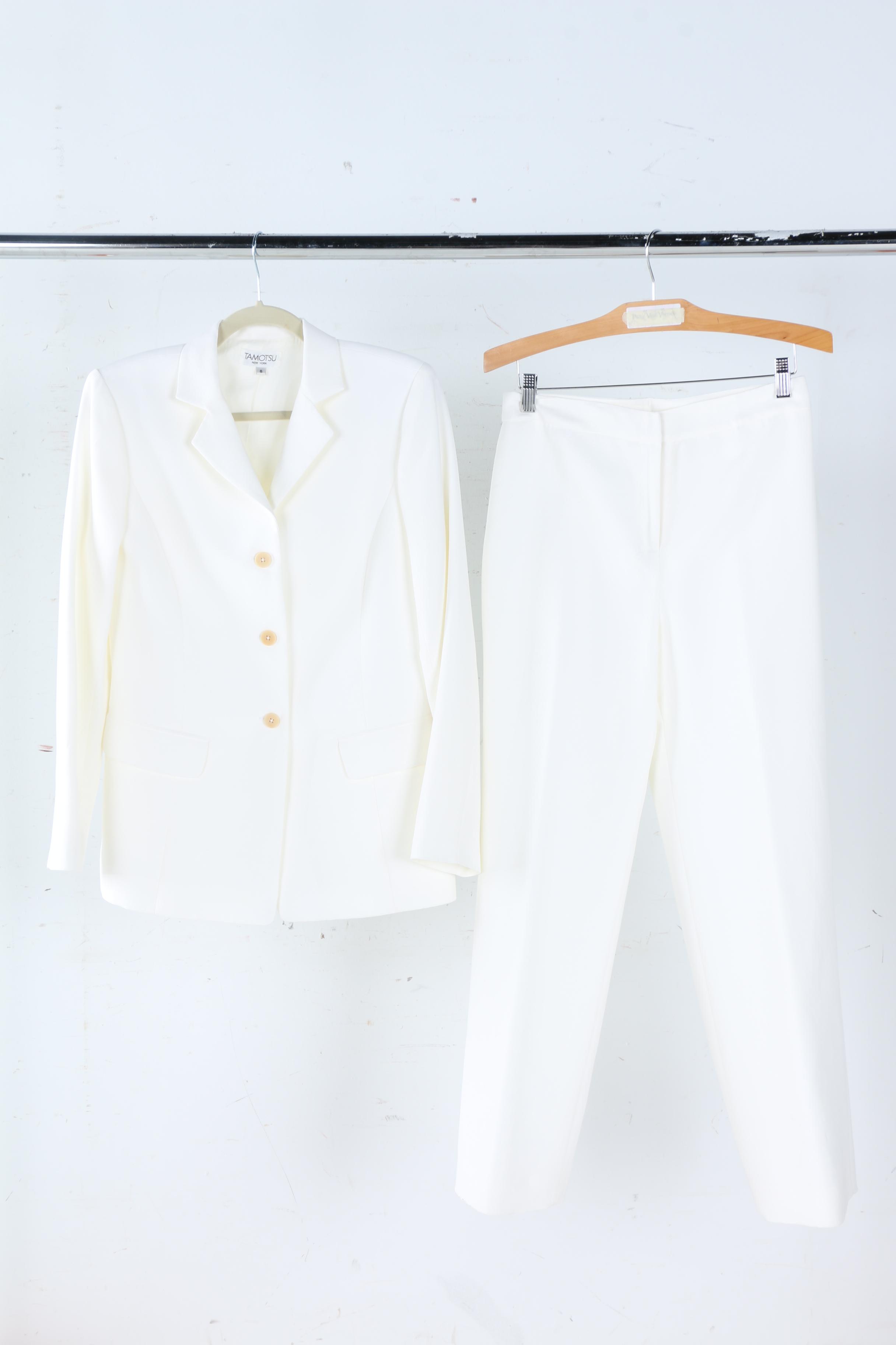 Women's Tamotsu White Pant Suit