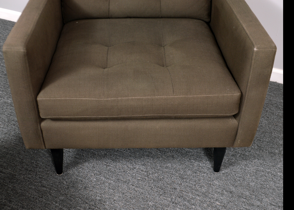 Crate and Barrel "Petrie" Chair With Ottoman