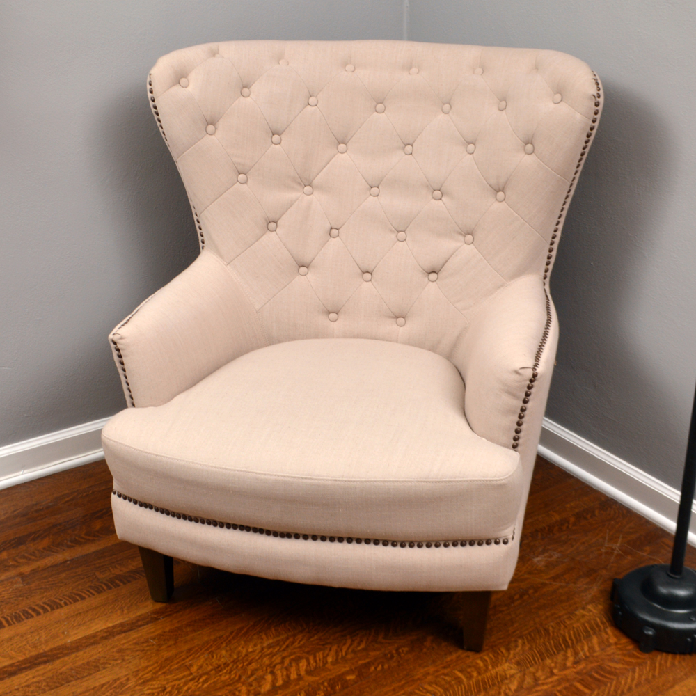 Jofran Inc. "Conner" Button-Tufted Wing Chair