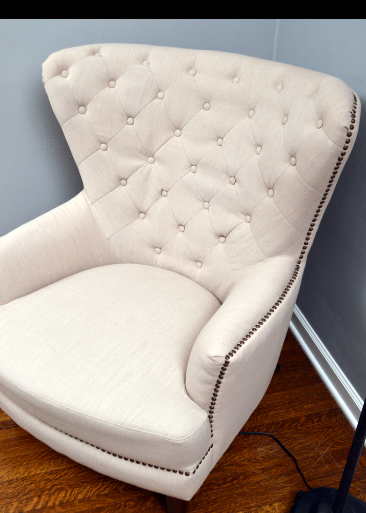 Jofran Inc. "Conner" Button-Tufted Wing Chair