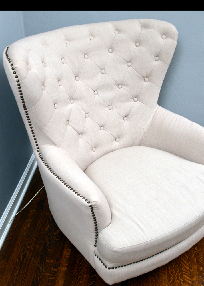 Jofran Inc. "Conner" Button-Tufted Wing Chair