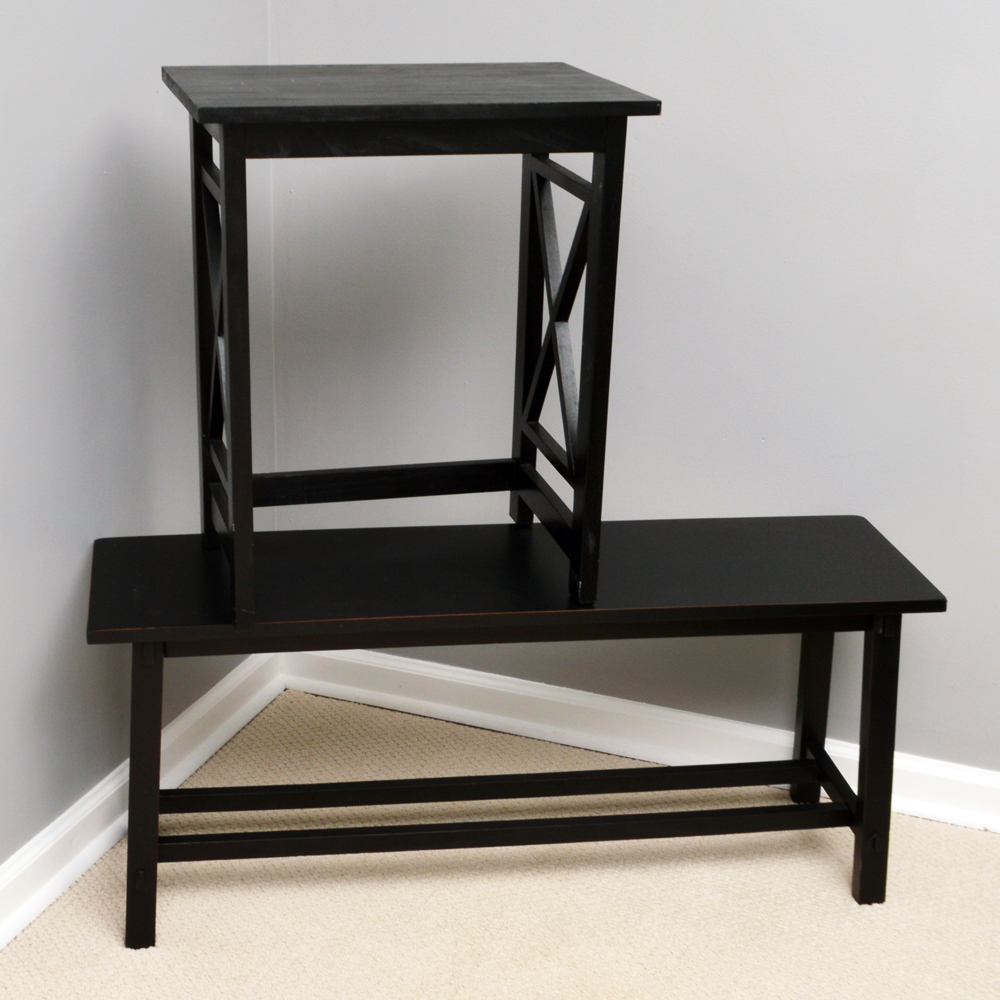 Contemporary Accent Table and Bench