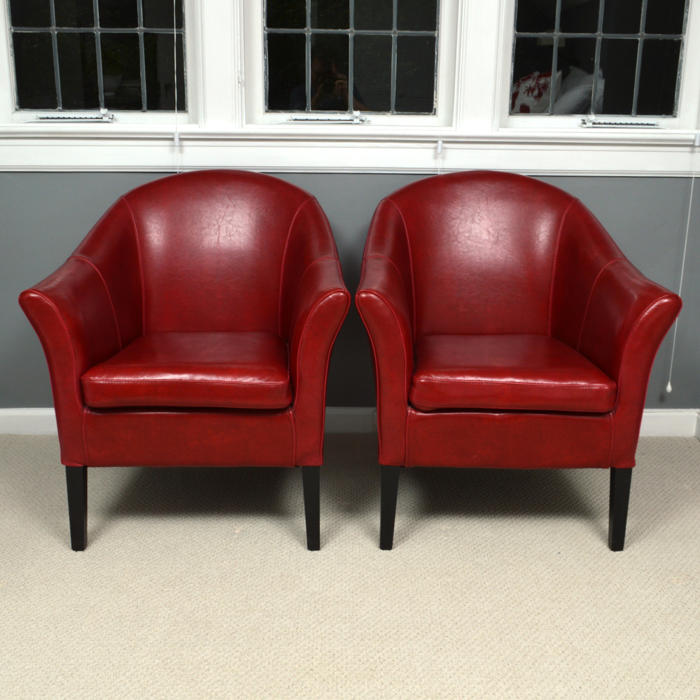 Contemporary Barrel Back Armchairs