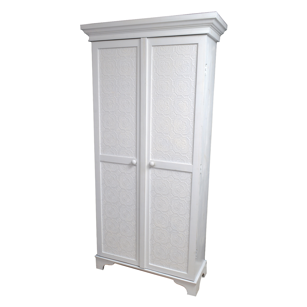 White-Painted Two-Door Storage Cabinet