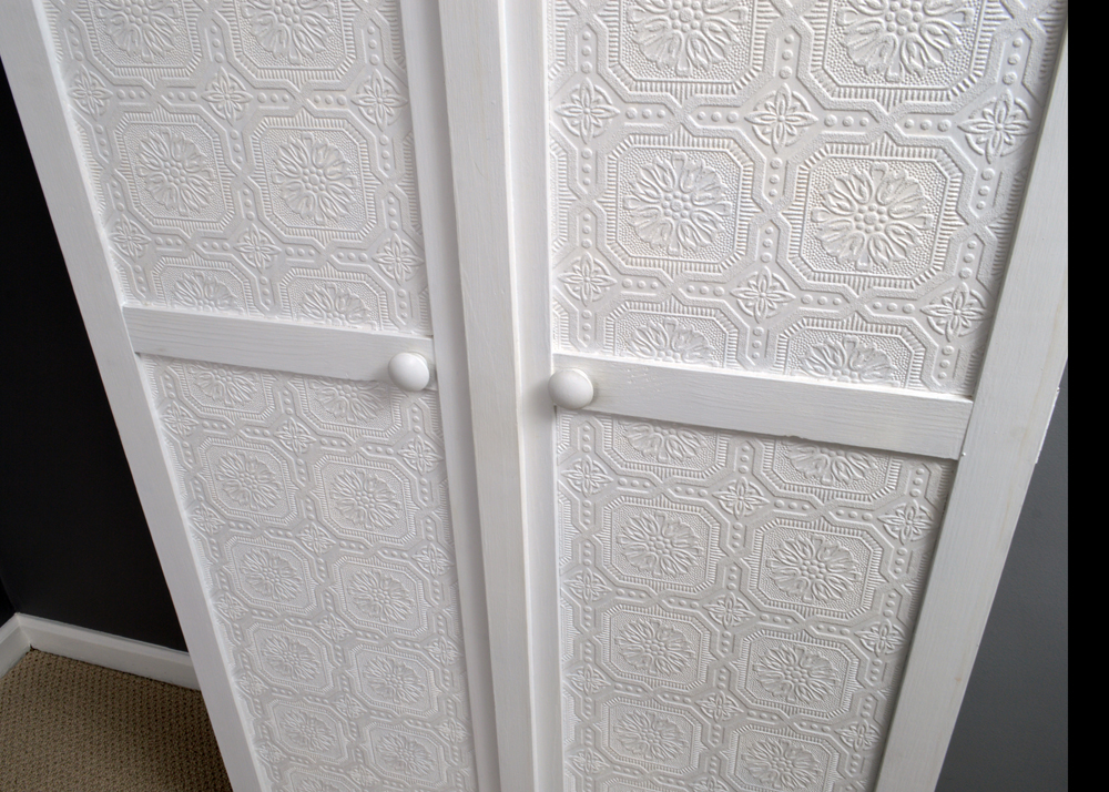 White-Painted Two-Door Storage Cabinet