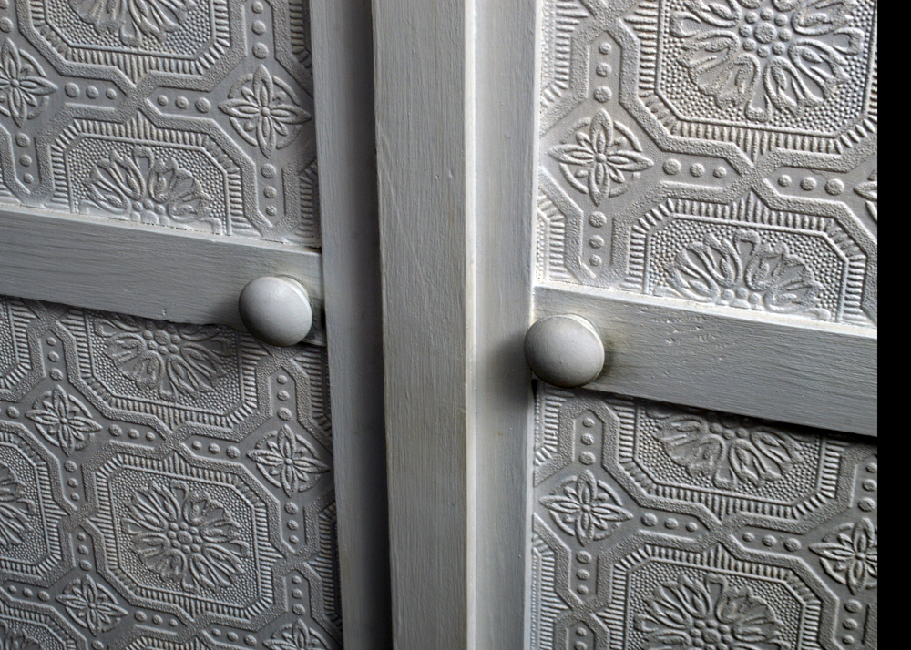 White-Painted Two-Door Storage Cabinet