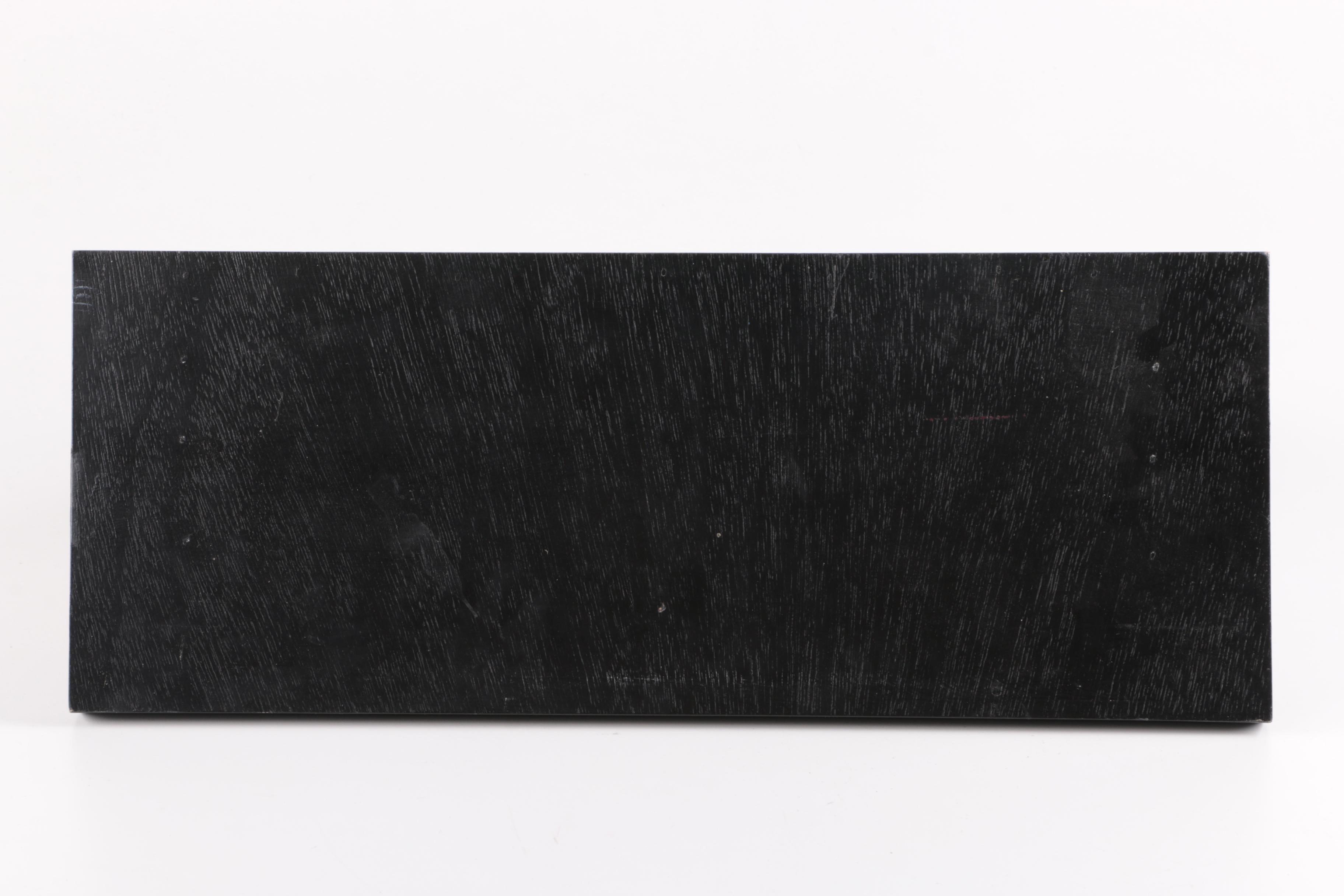 Signed Acrylic Painting on Wooden Shelf Sculpture
