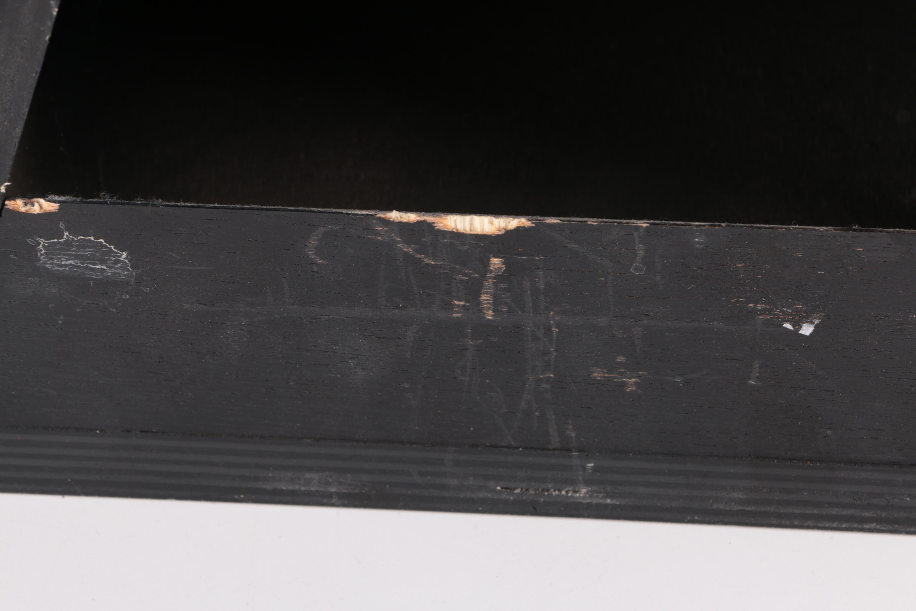 Signed Acrylic Painting on Wooden Shelf Sculpture