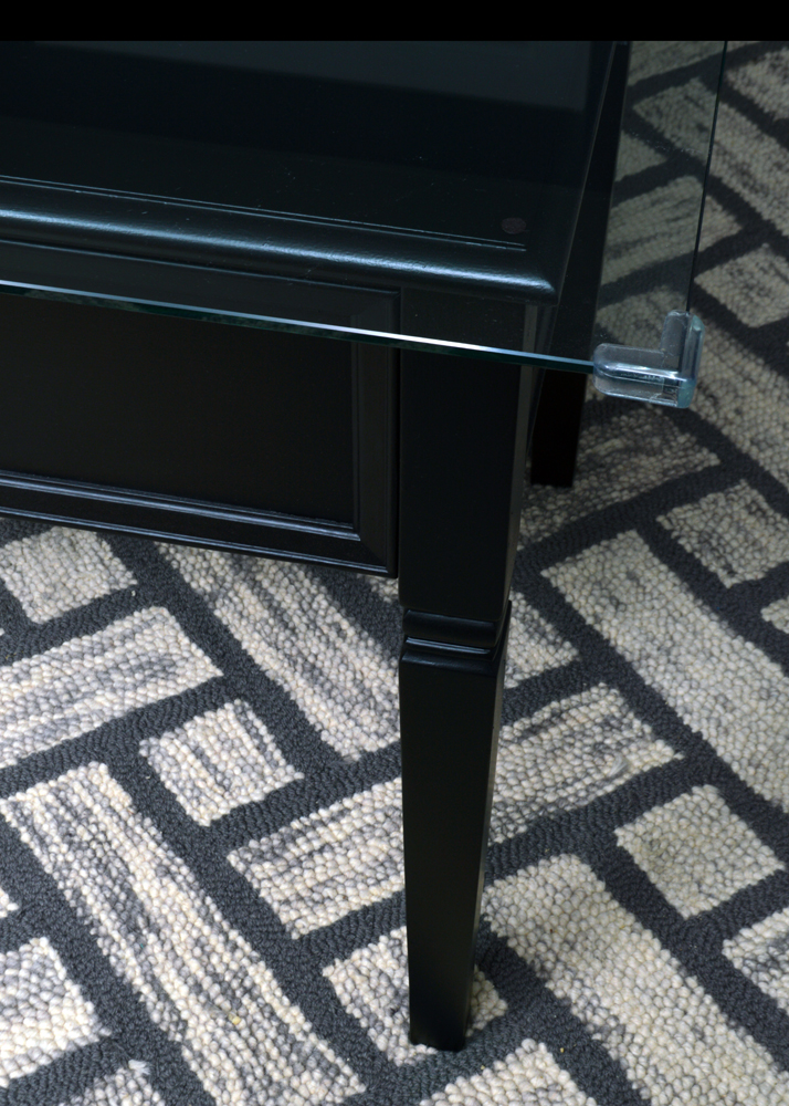 Contemporary Three-Drawer Desk With Glass Top