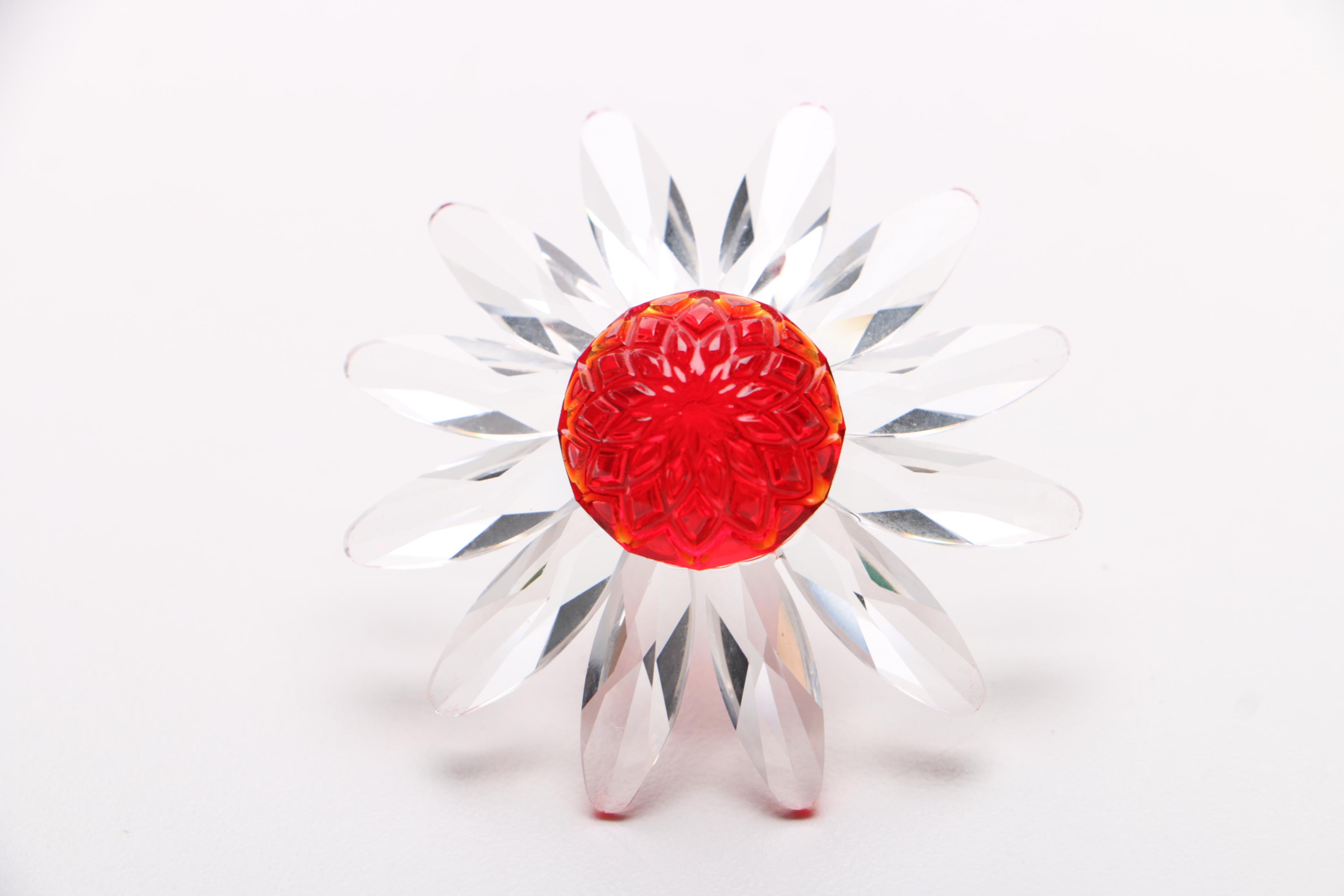 Swarovski Red Crystal Flower