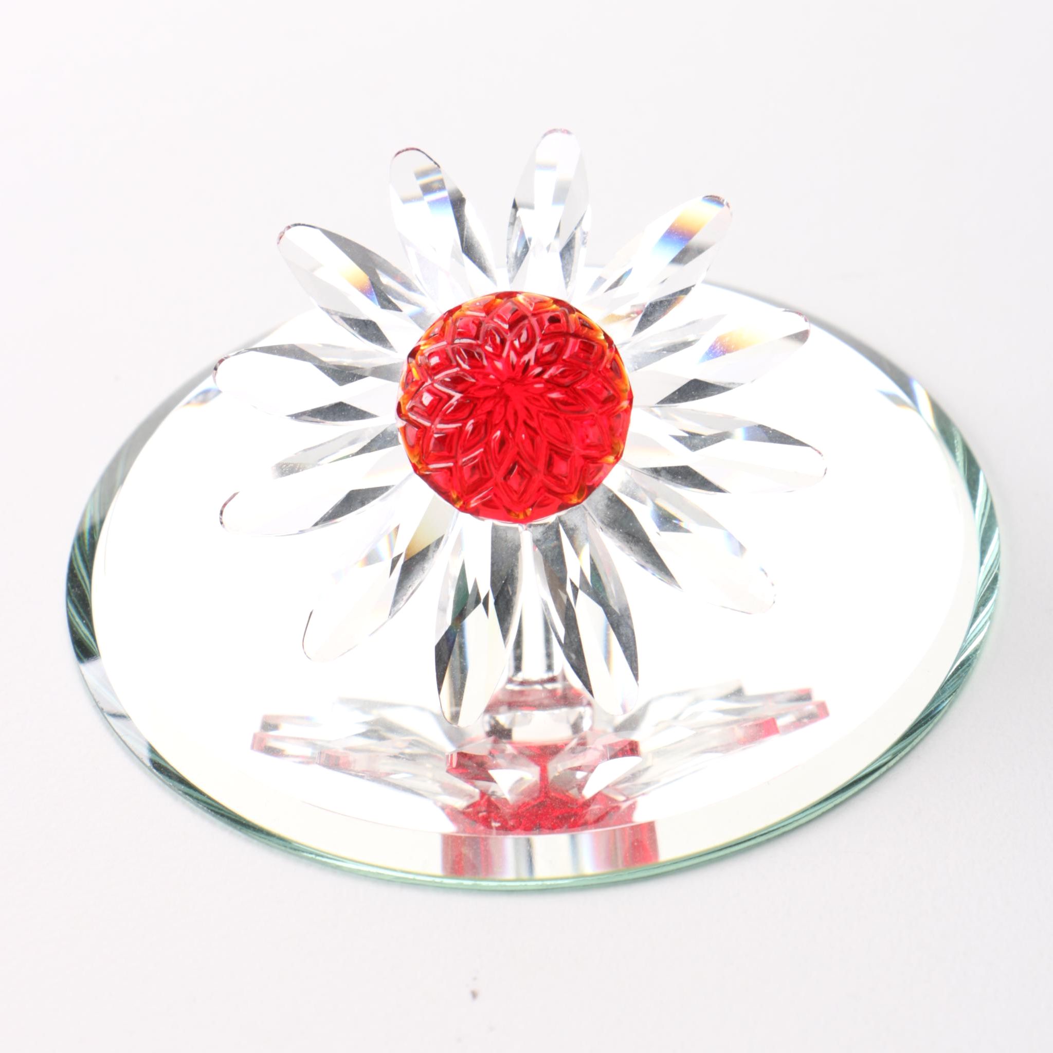 Swarovski Red Crystal Flower