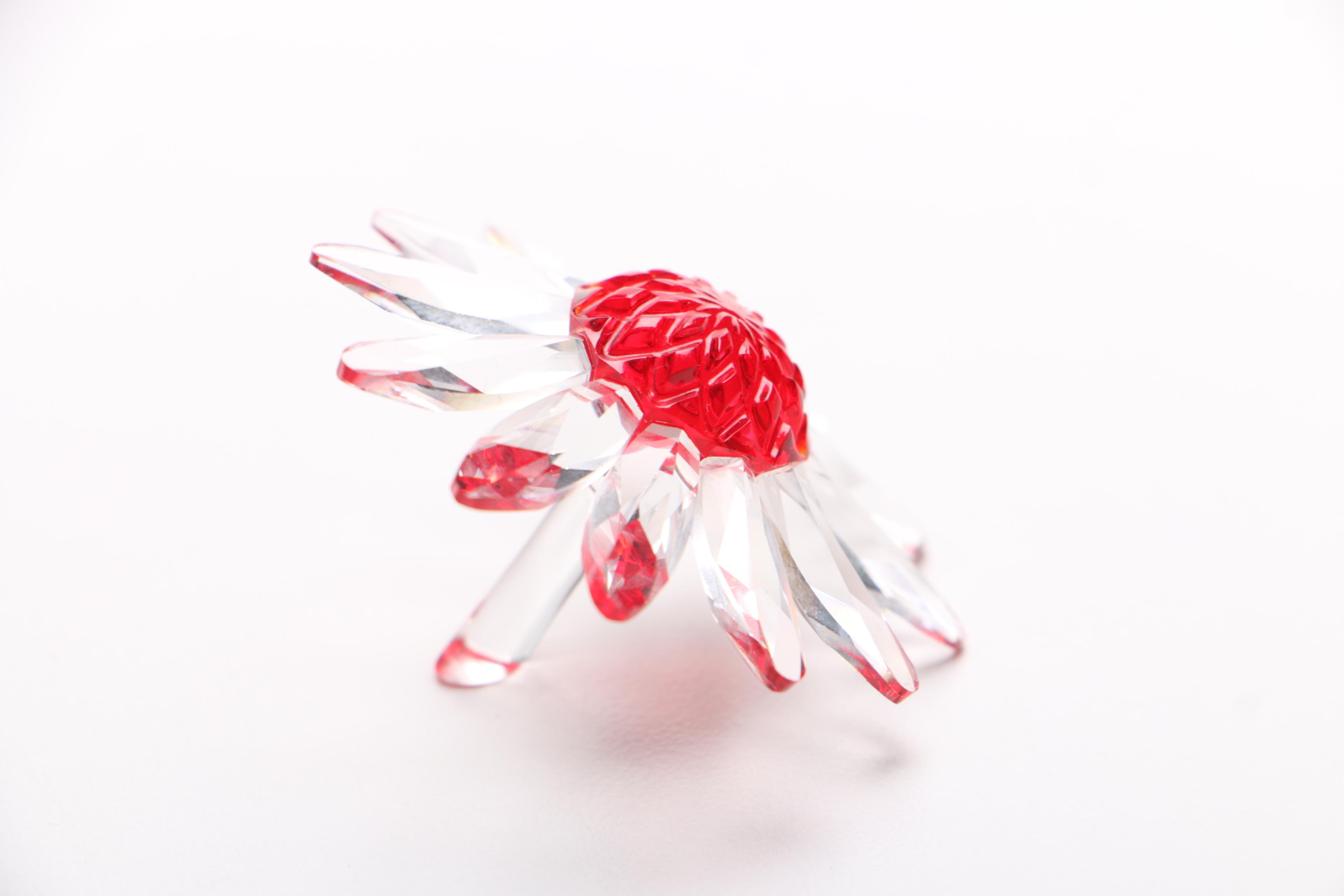 Swarovski Red Crystal Flower