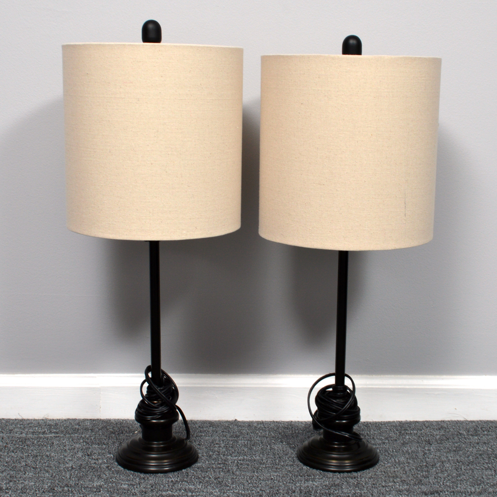 Contemporary Candlestick Style Adjustable Table Lamps