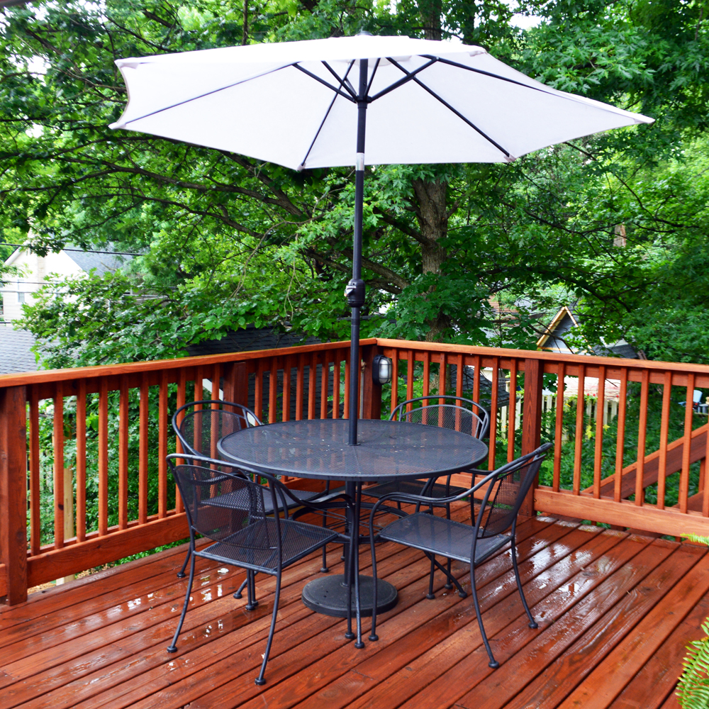 Metal Patio Table and Chairs Including Umbrella