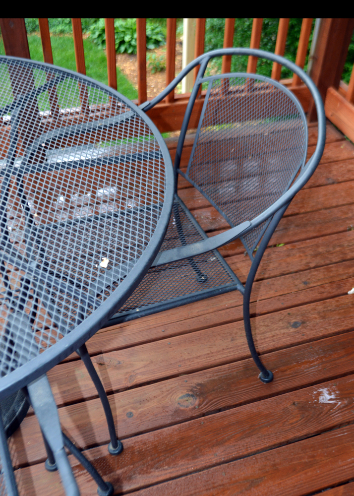 Metal Patio Table and Chairs Including Umbrella