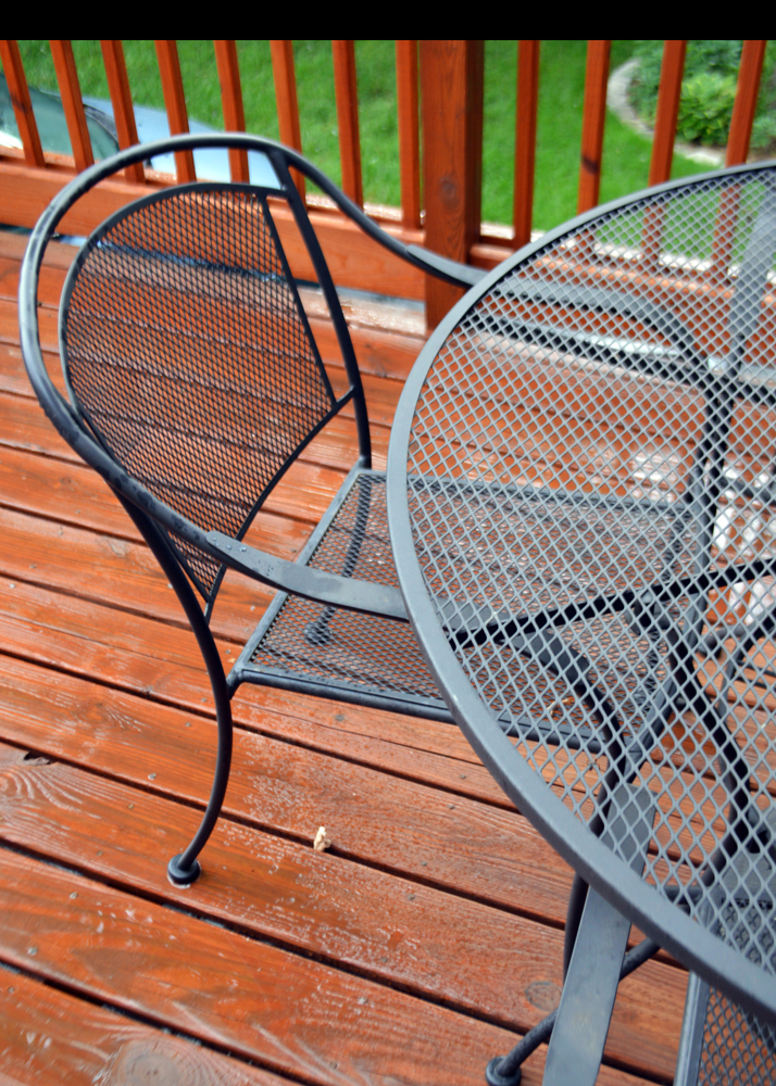Metal Patio Table and Chairs Including Umbrella