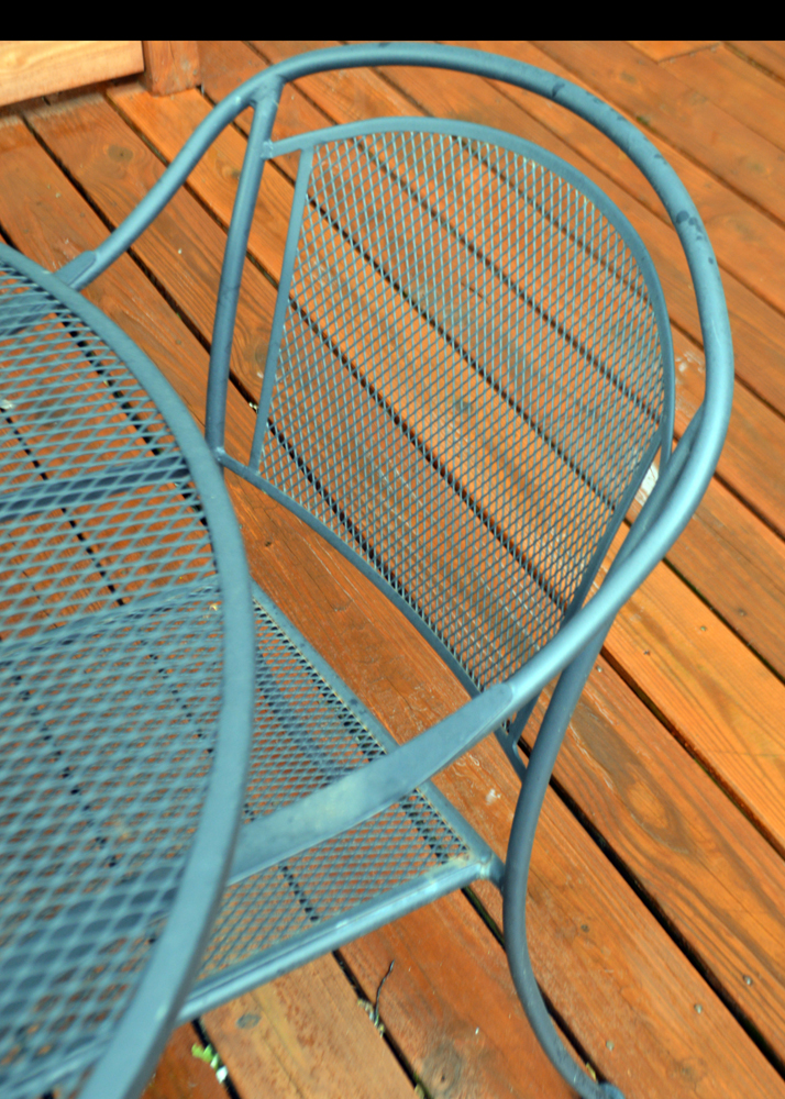 Metal Patio Table and Chairs Including Umbrella