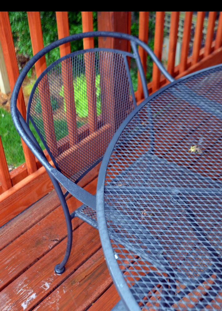 Metal Patio Table and Chairs Including Umbrella