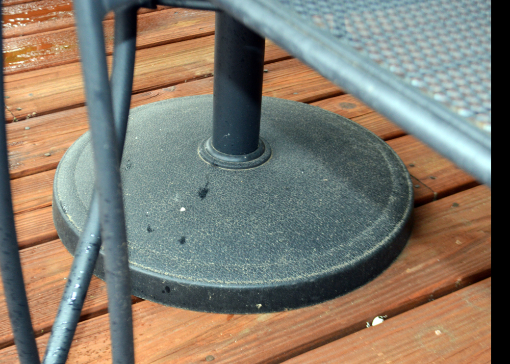 Metal Patio Table and Chairs Including Umbrella