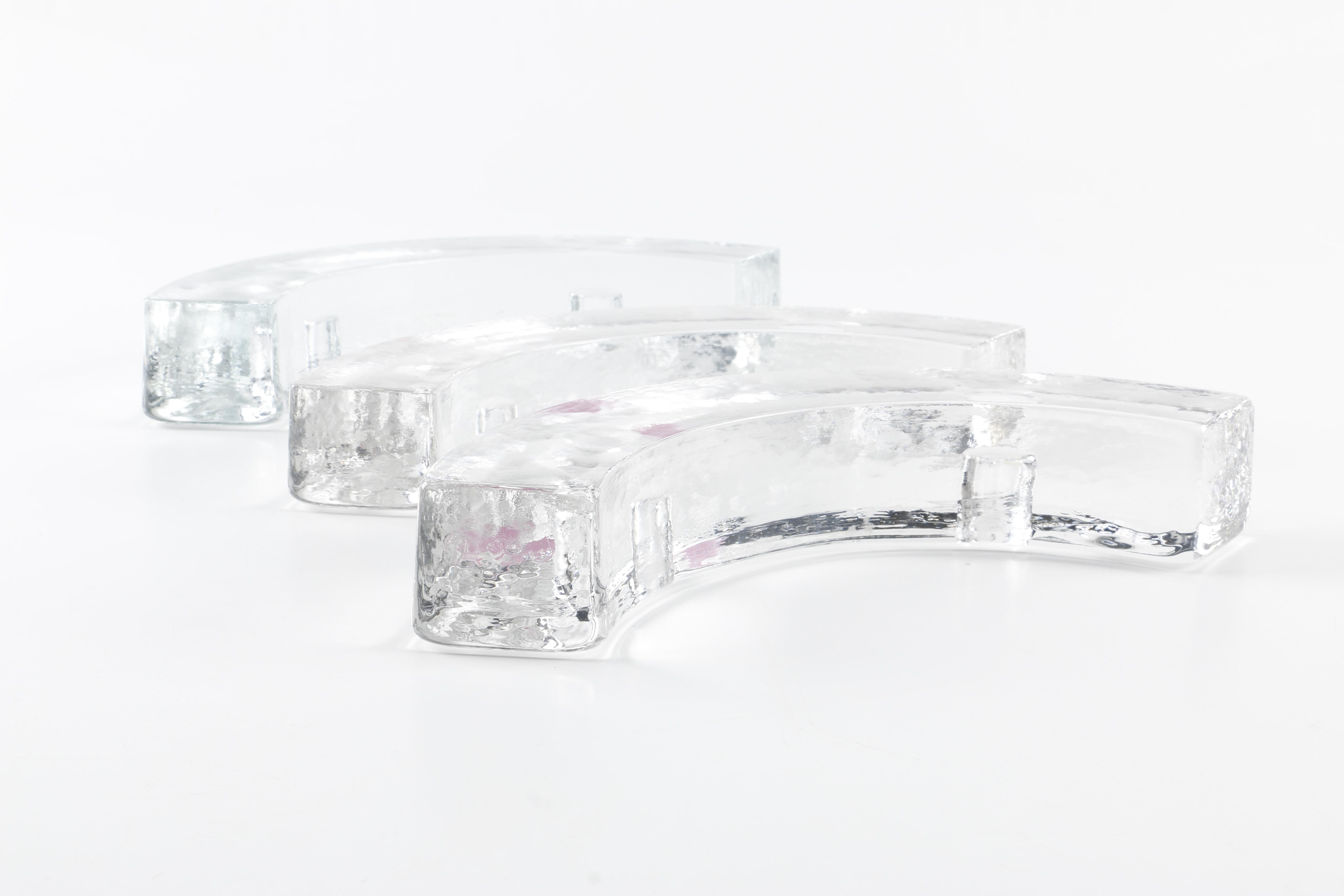 Curved Glass Candle Holders