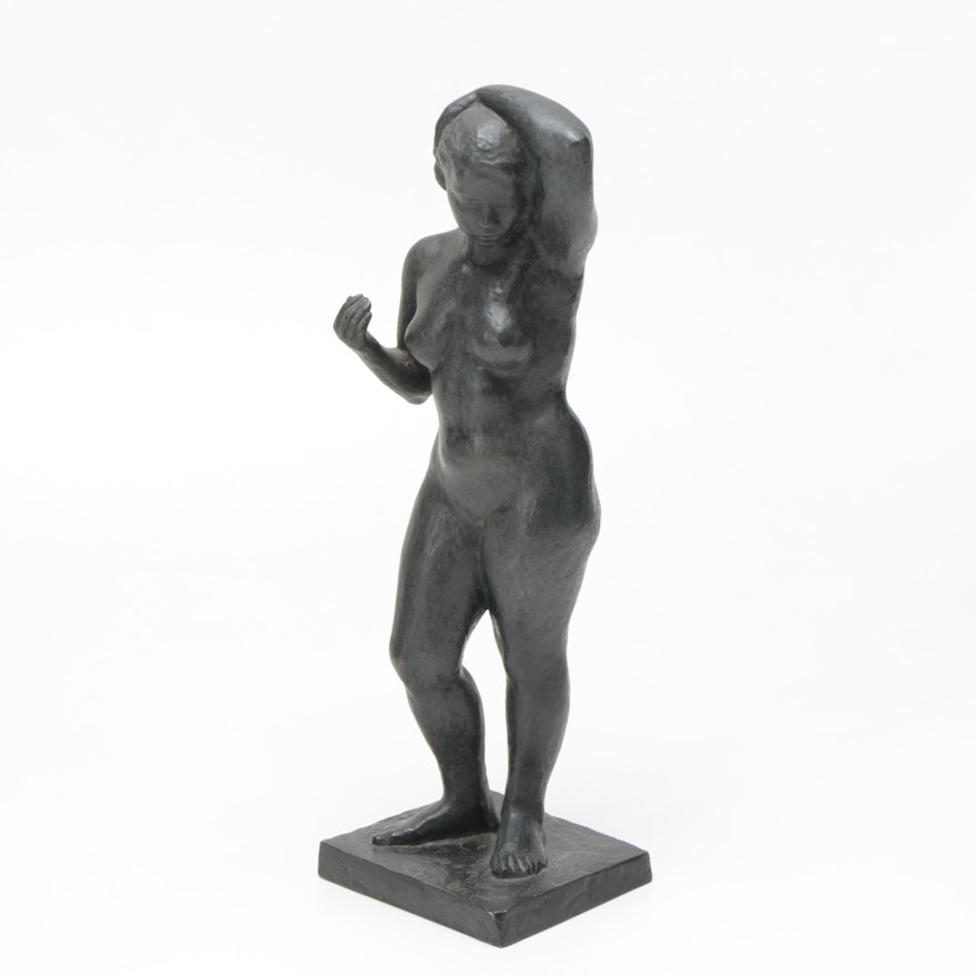 Jacob Citronovitch Spelter Sculpture "Standing Nude"