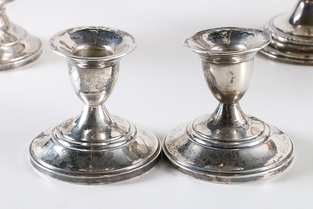 Weighted Sterling Candleholders and Compotes